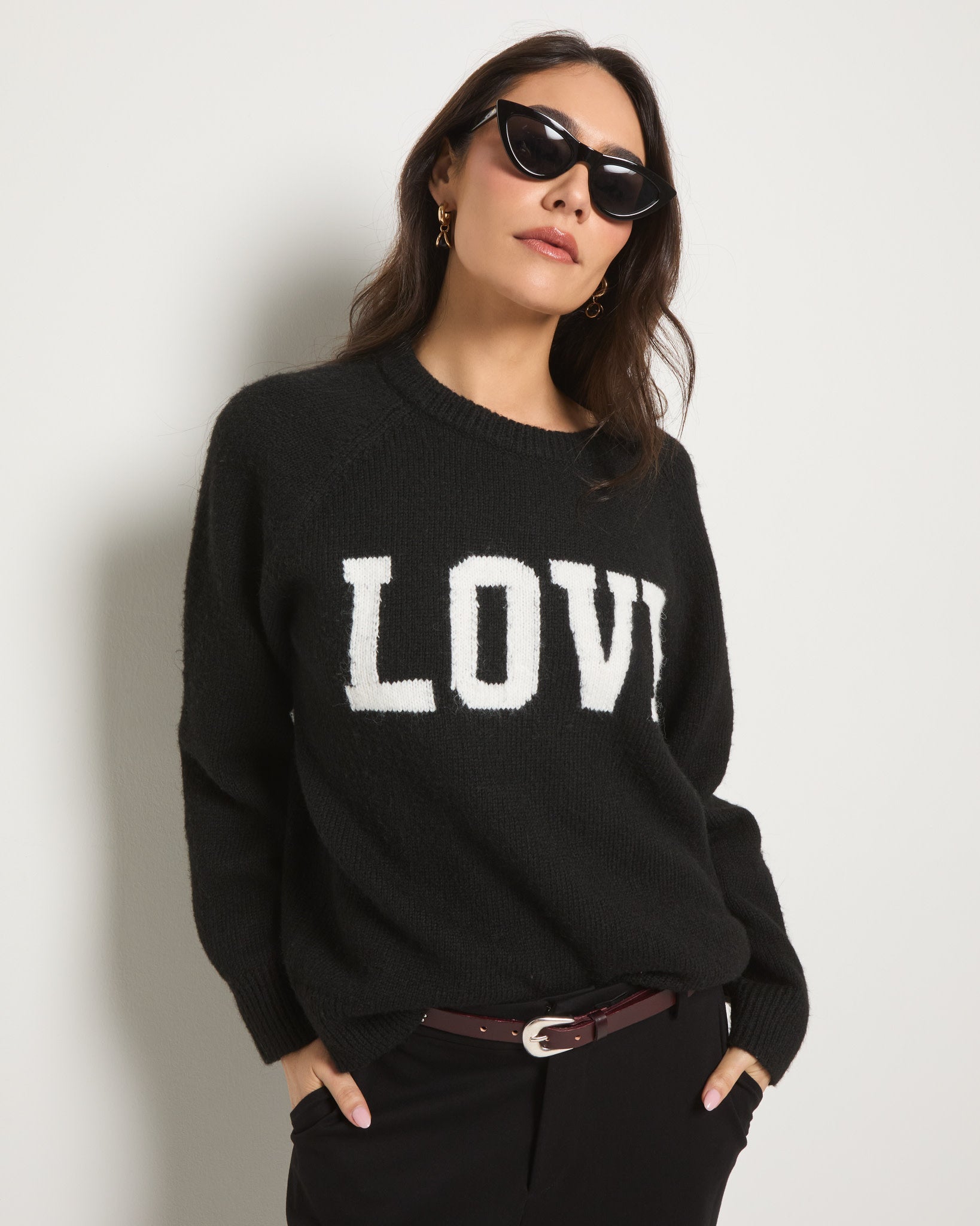 Black $|& SEAS Love Sweater - SOF Full Front