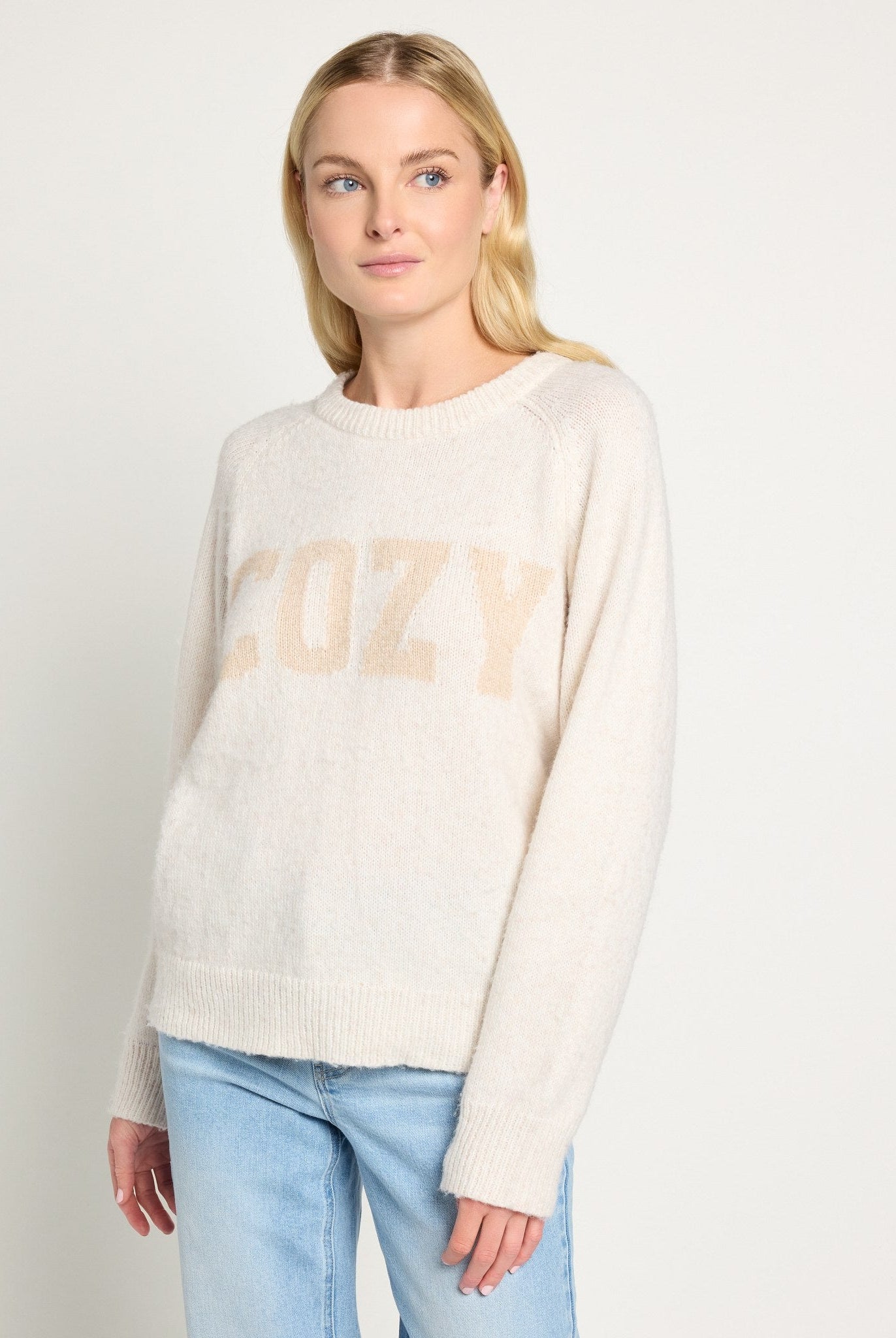 Heather Cream $|& SEAS Cozy Sweater - SOF Front