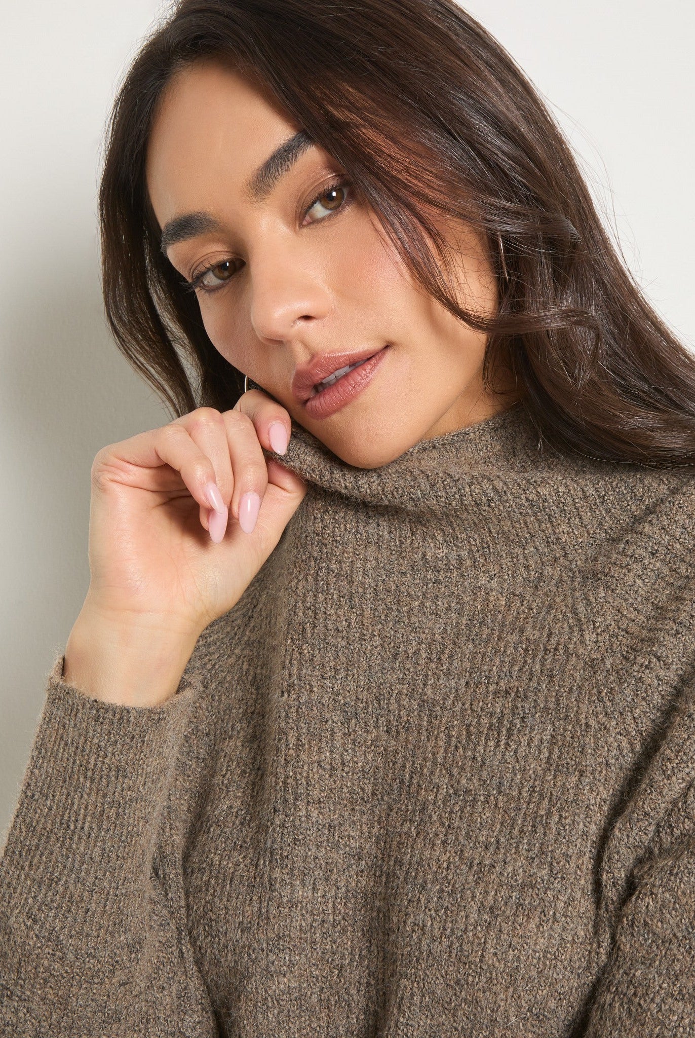 Taupe Marled $|& SEAS Driftwood Sweater - SOF Full Front