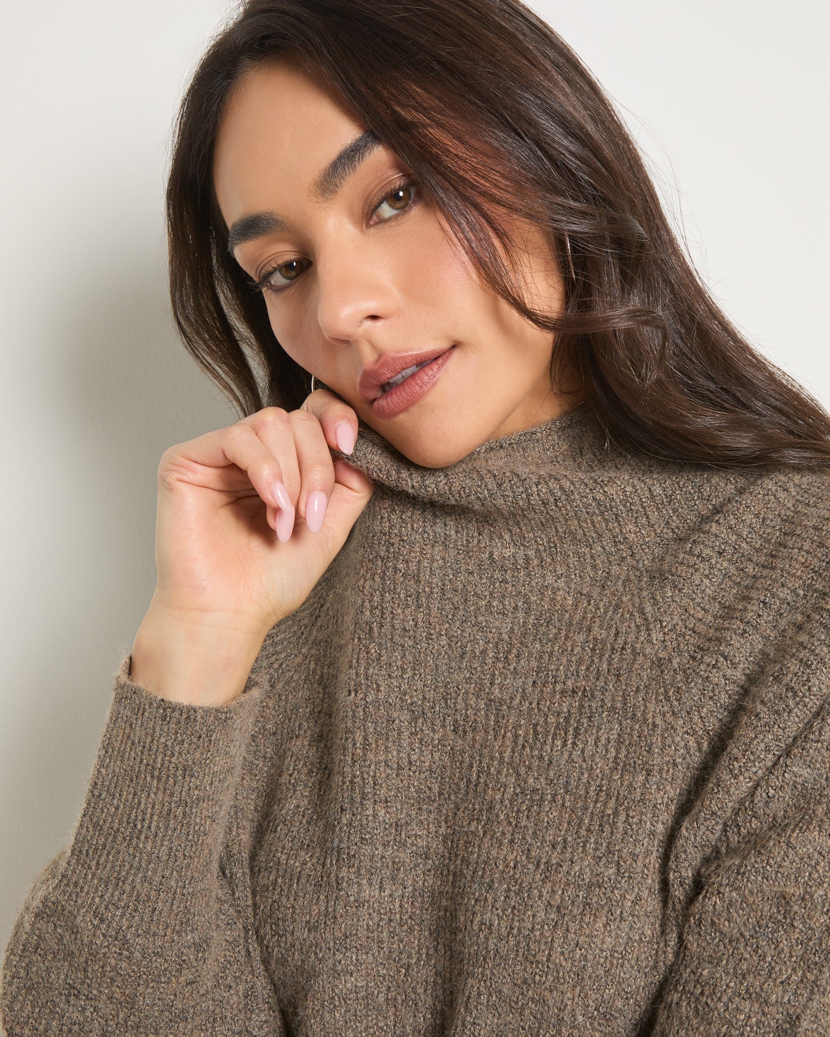 Taupe Marled $|& SEAS Driftwood Sweater - SOF Full Front
