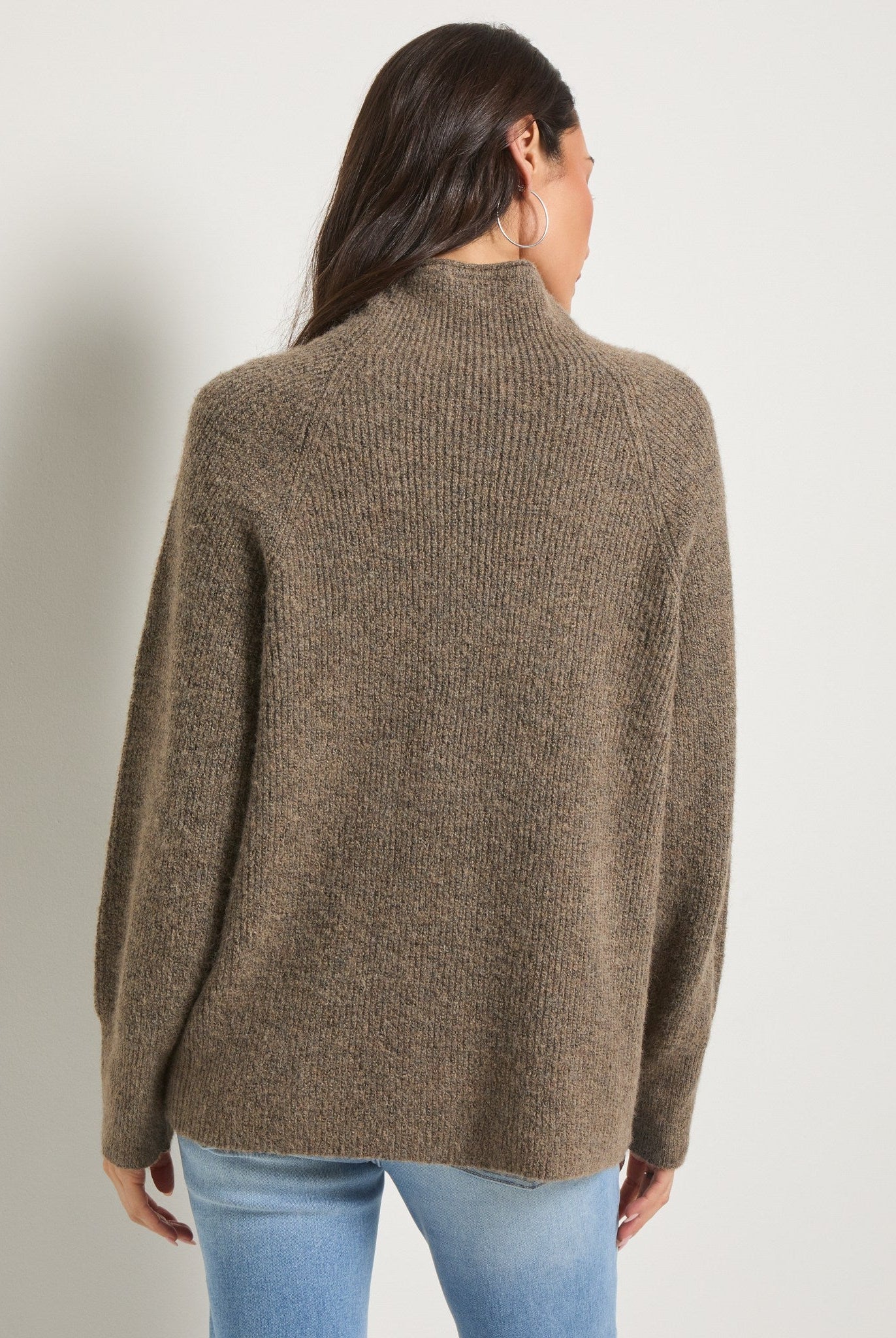 Taupe Marled $|& SEAS Driftwood Sweater - SOF Back