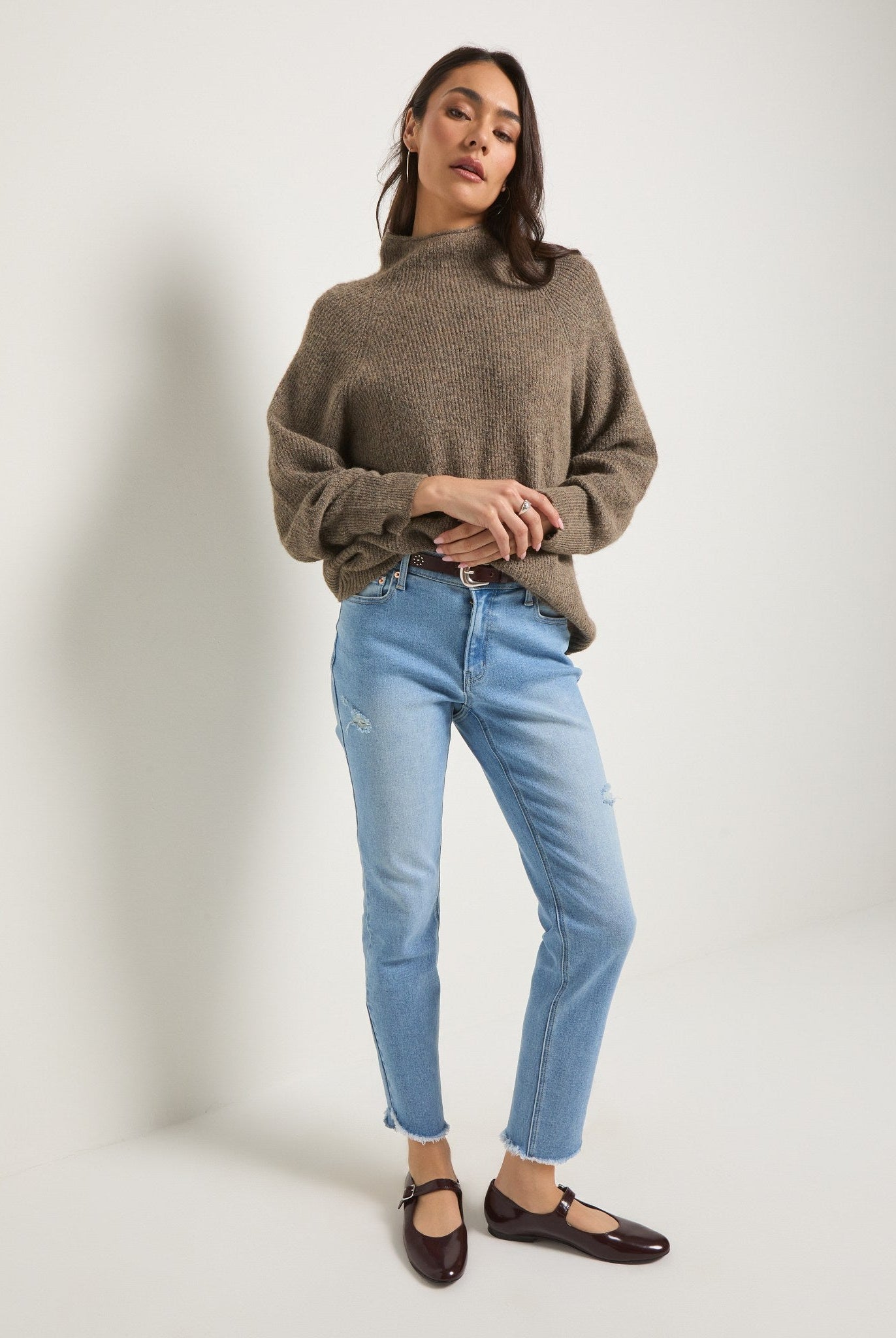 Taupe Marled $|& SEAS Driftwood Sweater - UGC On Fig