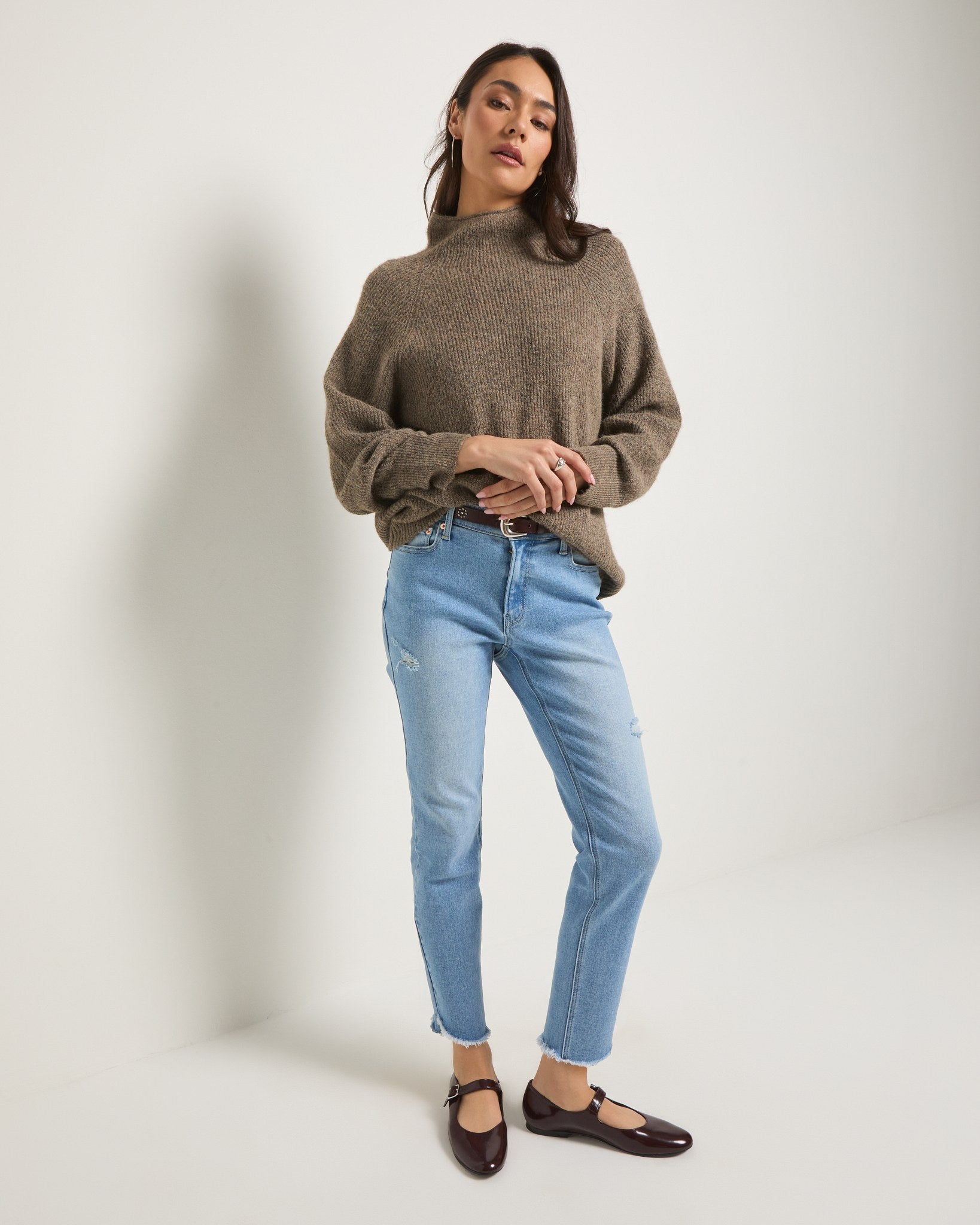 Taupe Marled $|& SEAS Driftwood Sweater - UGC On Fig