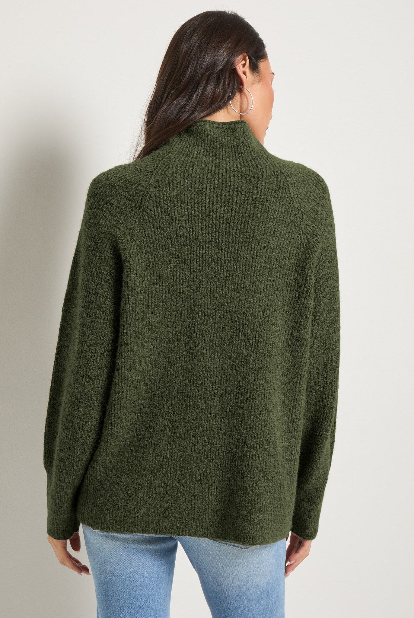 Olive Marled $|& SEAS Driftwood Sweater - SOF Back