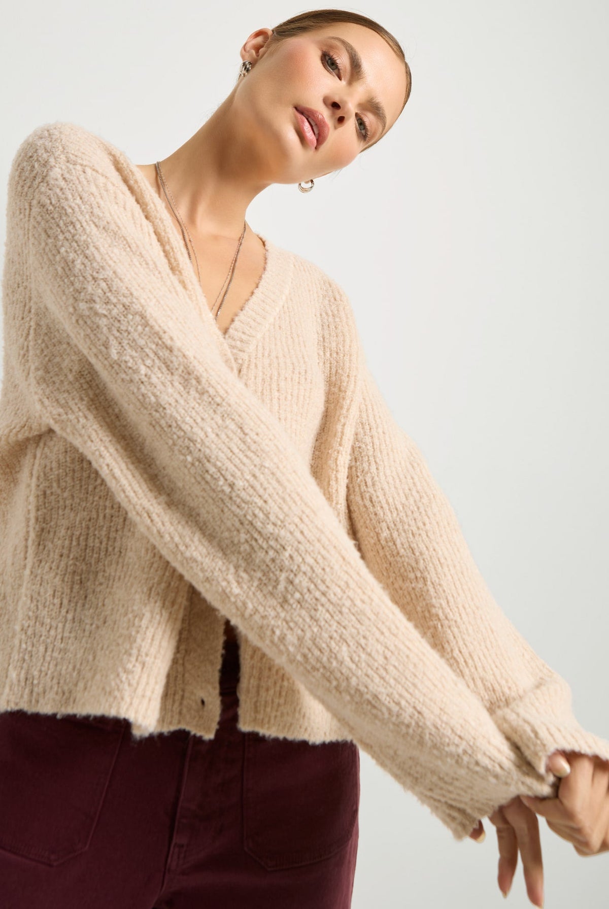 Cream $|& SEAS Easy to Love Cardigan - VOF Side