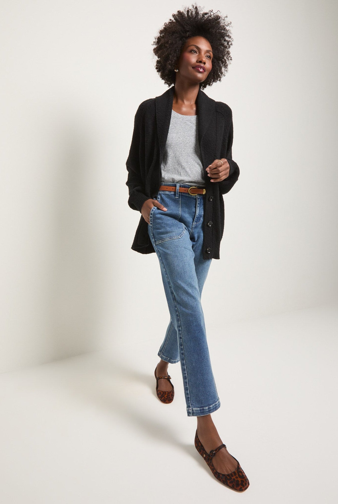Black $|& SEAS Aura Shawl Collar Cardigan - UGC On Fig