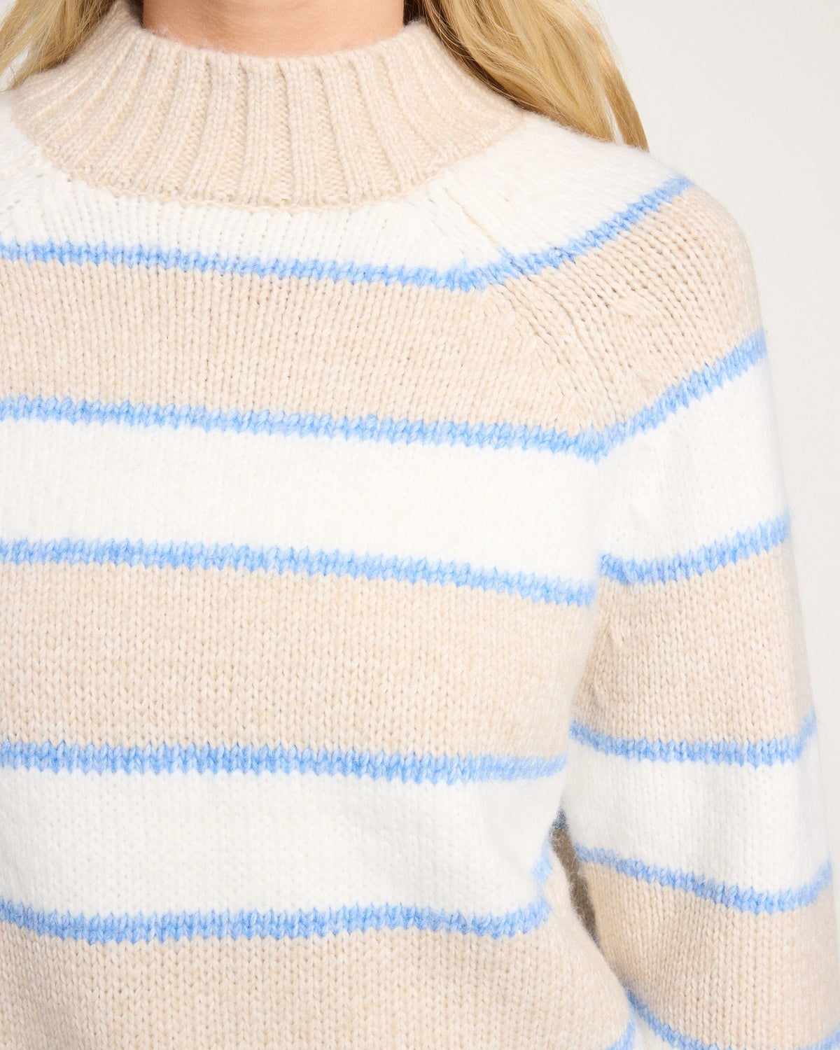 Cream $|& Herizon Glory Days Mock Neck Sweater - SOF Full Front