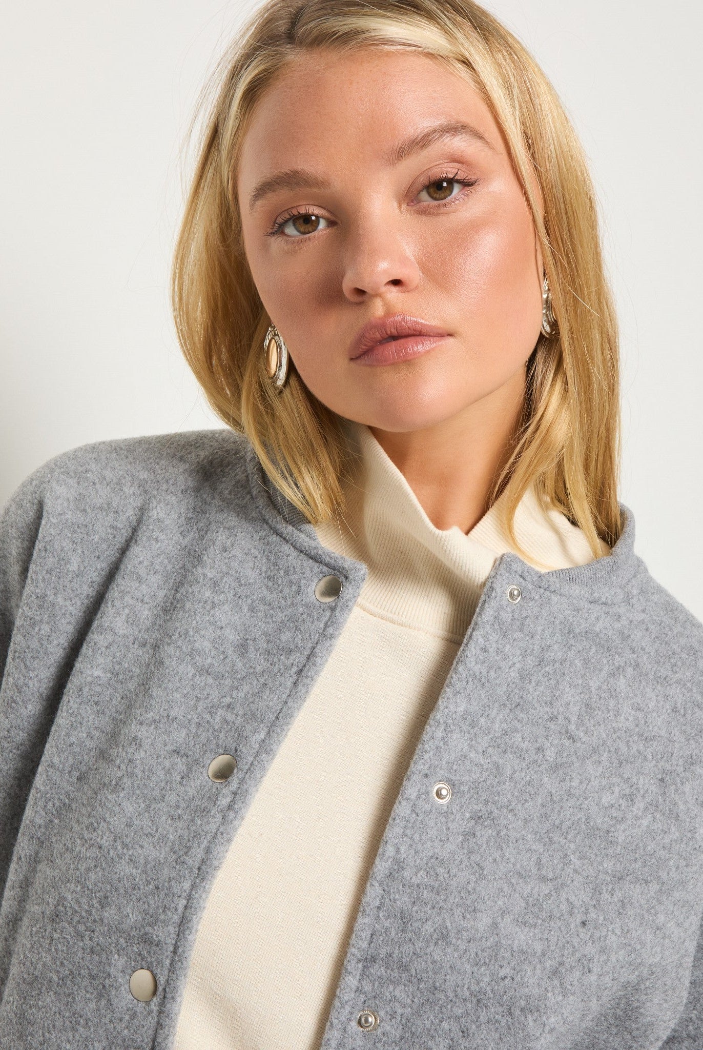 Heather Grey $|& SEAS Baja Wool Blend Jacket - SOF Full Front