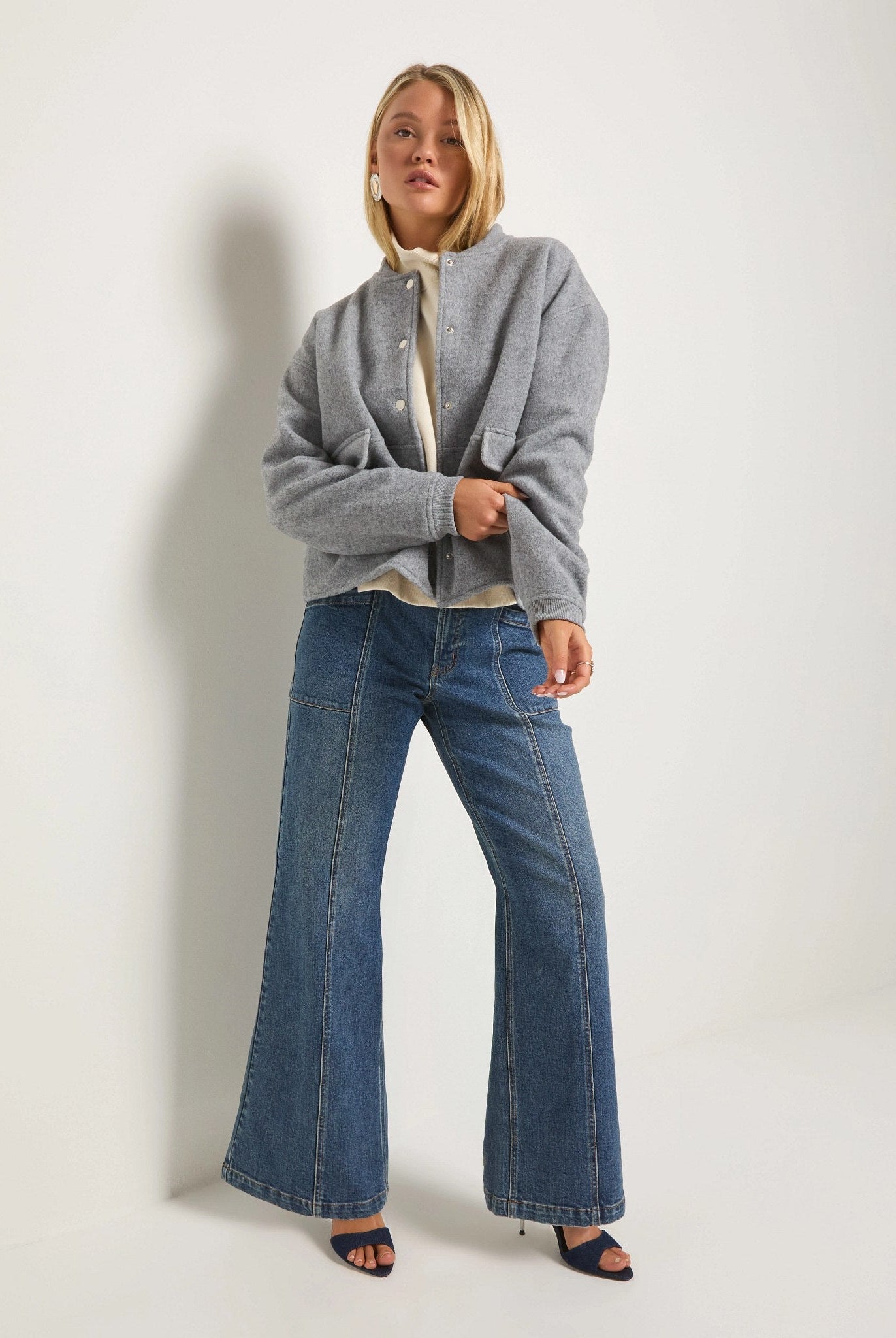 Heather Grey $|& SEAS Baja Wool Blend Jacket - UGC On Fig