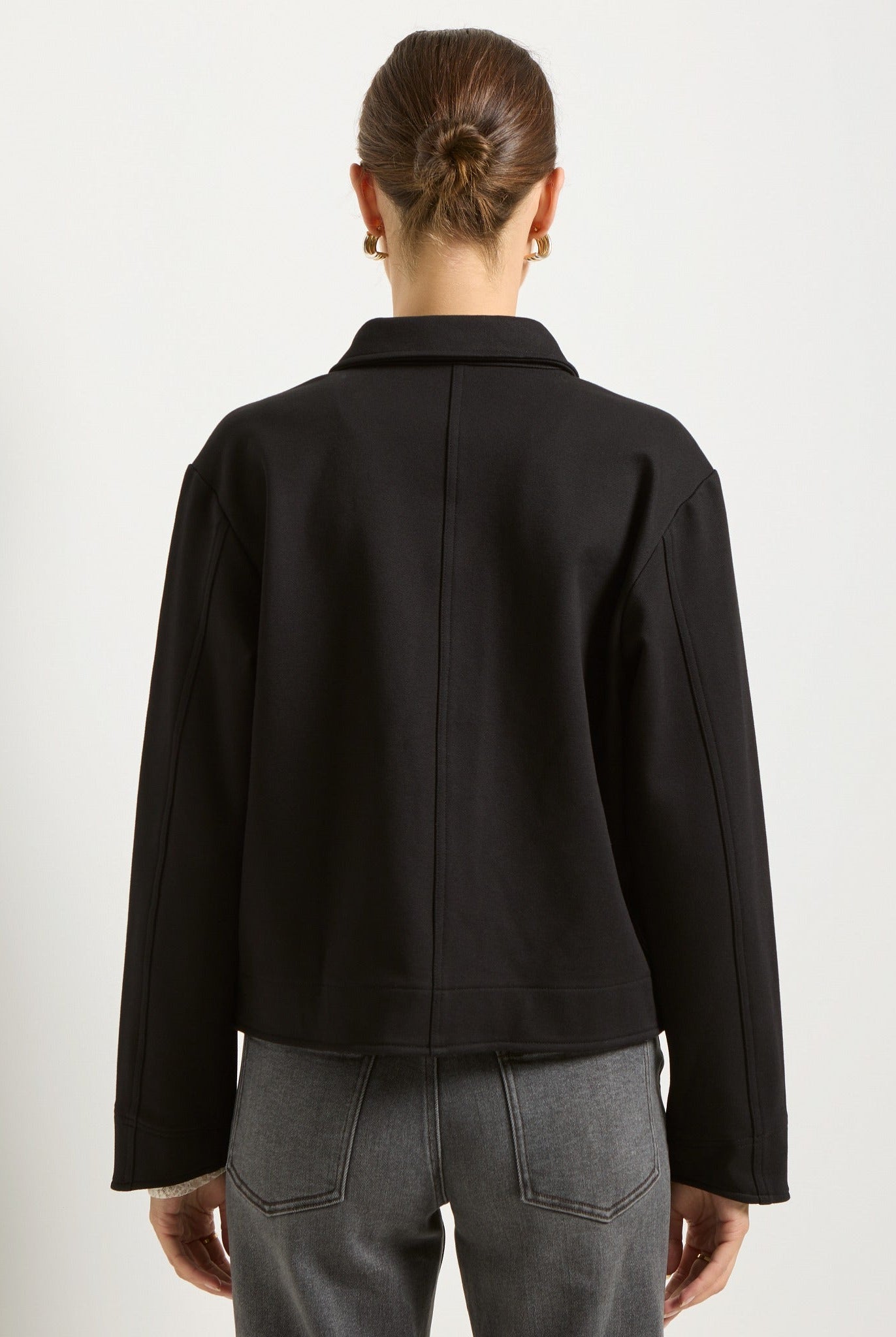 Black $|& SEAS Long Weekend Twill Jacket - SOF Back