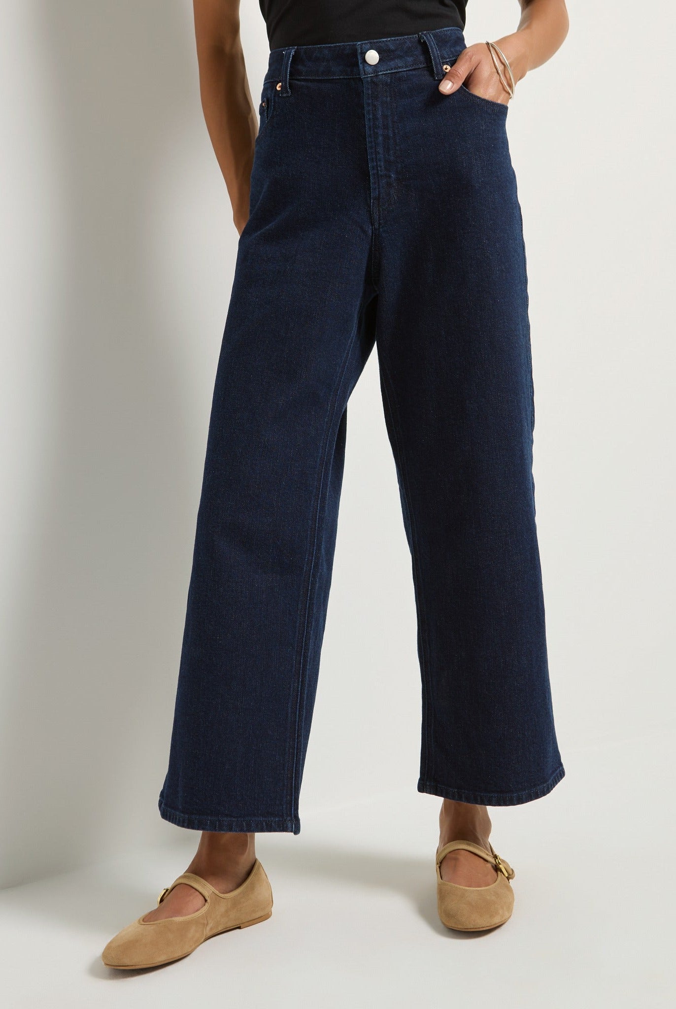 Low Tide $|& SEAS Roam Wide Leg Cropped Jean - SOF Full Front