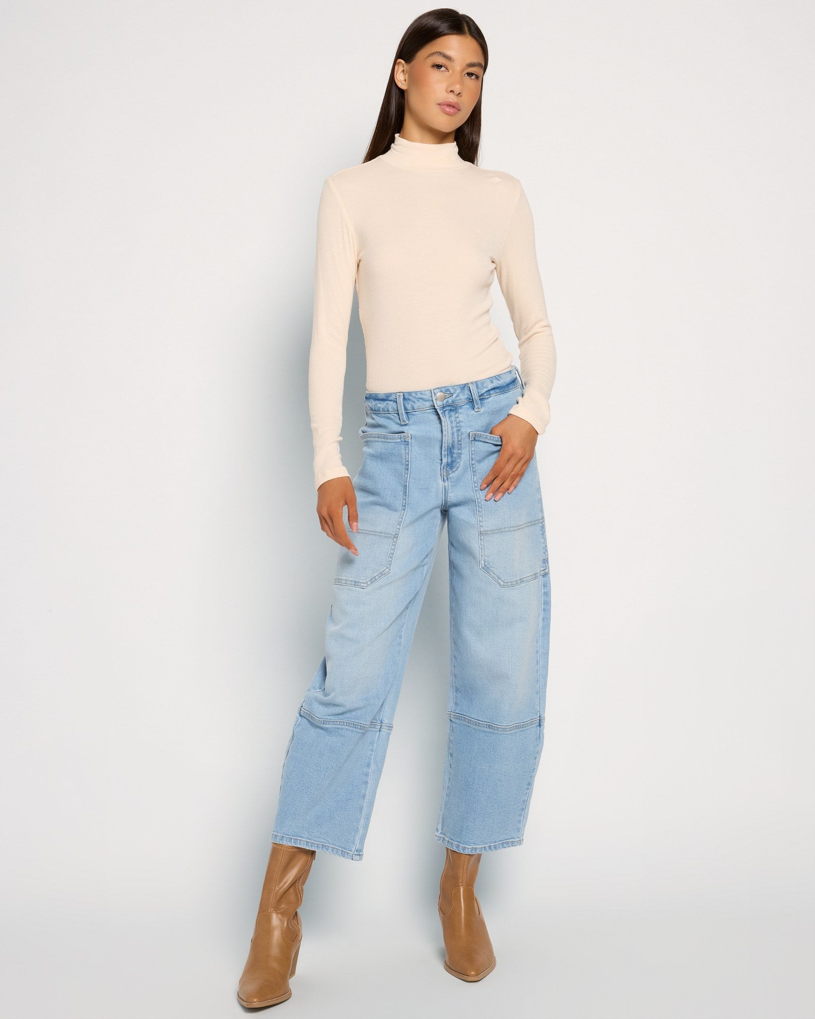 Lakeside $|& SEAS Ridge Barrel Leg Utility Jean - UGC On Fig