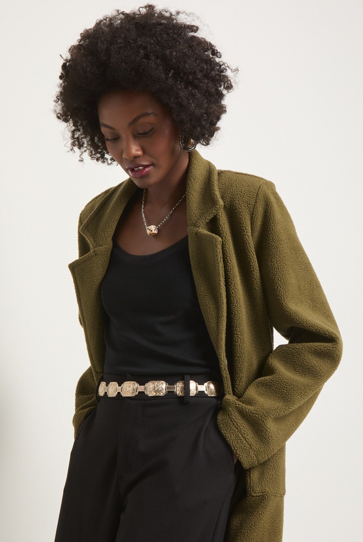 Olive Branch $|& SEAS Samantha Sherpa Coat - VOF Side