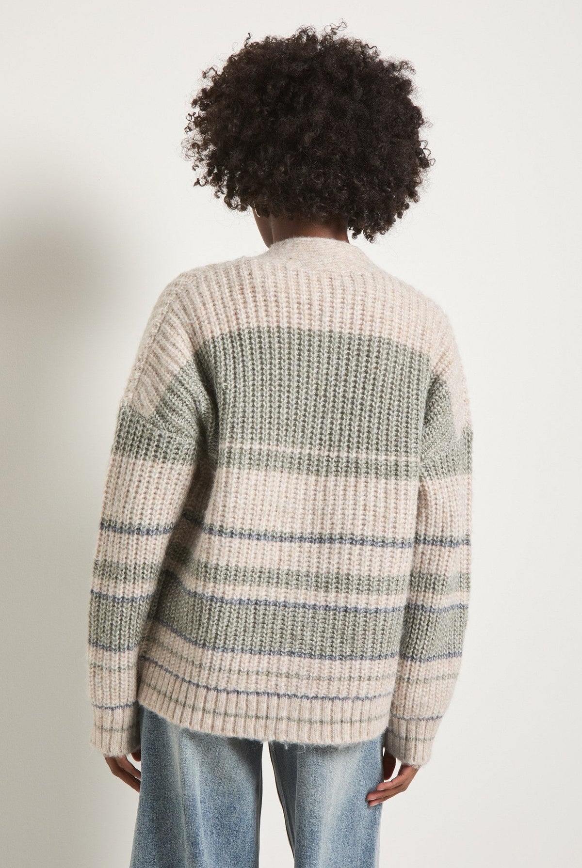 Olive Branch Stripe $|& SEAS Crystal Canyon Striped Cardigan - SOF Back