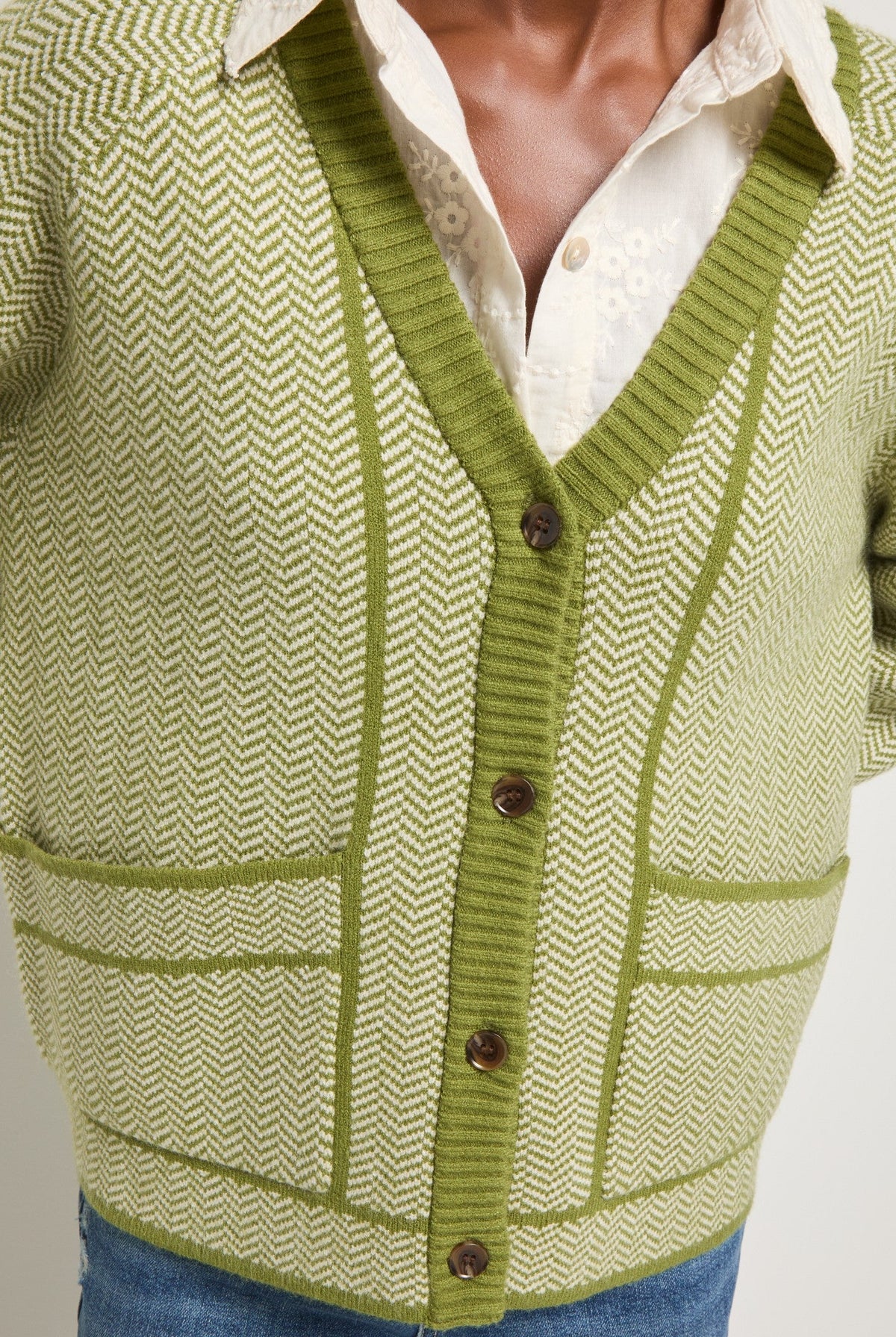 Olive Branch $|& SEAS Wanderlust Cardigan - SOF Full Front