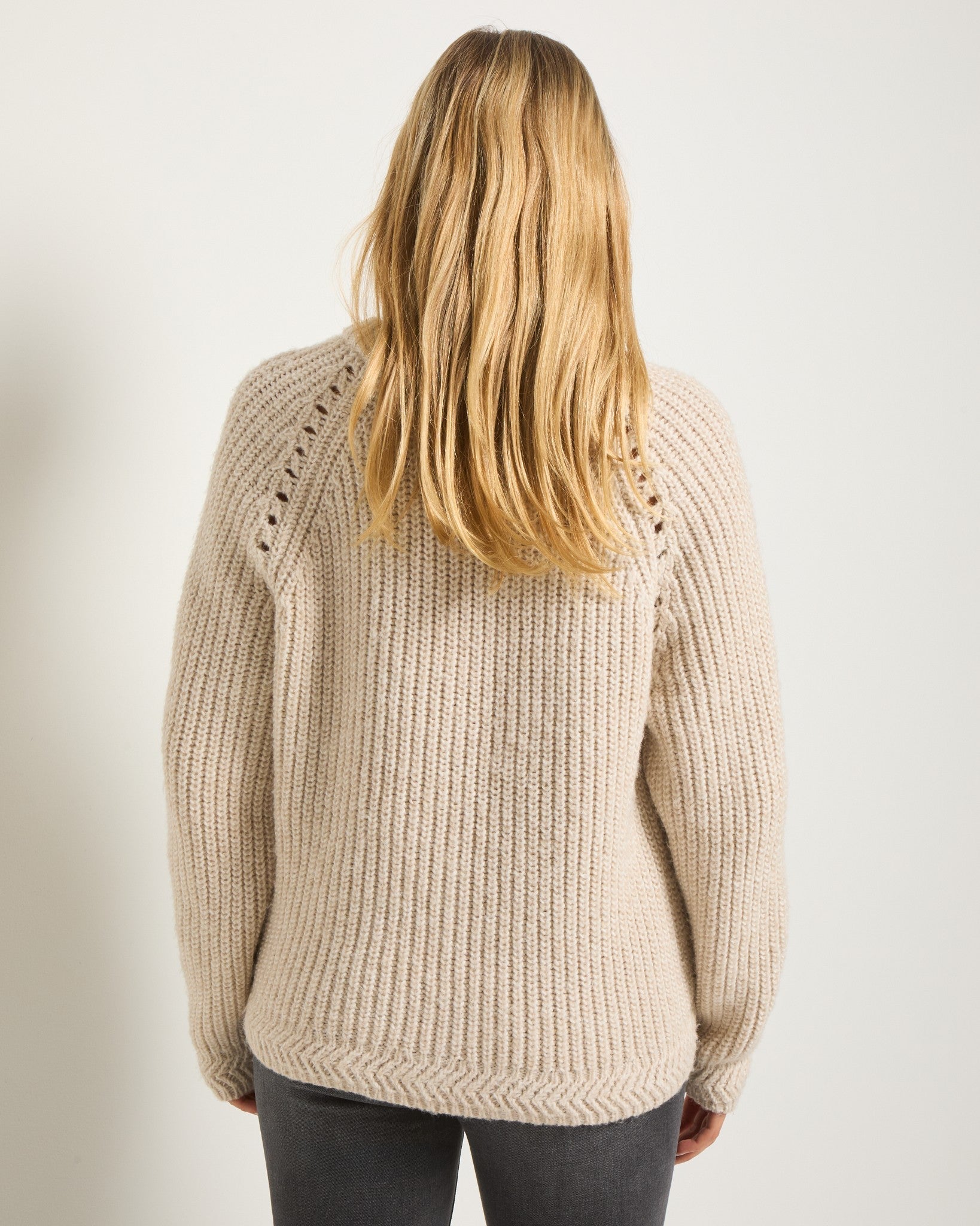 Birch $|& SEAS Fisherman Raglan Sweater - SOF Back