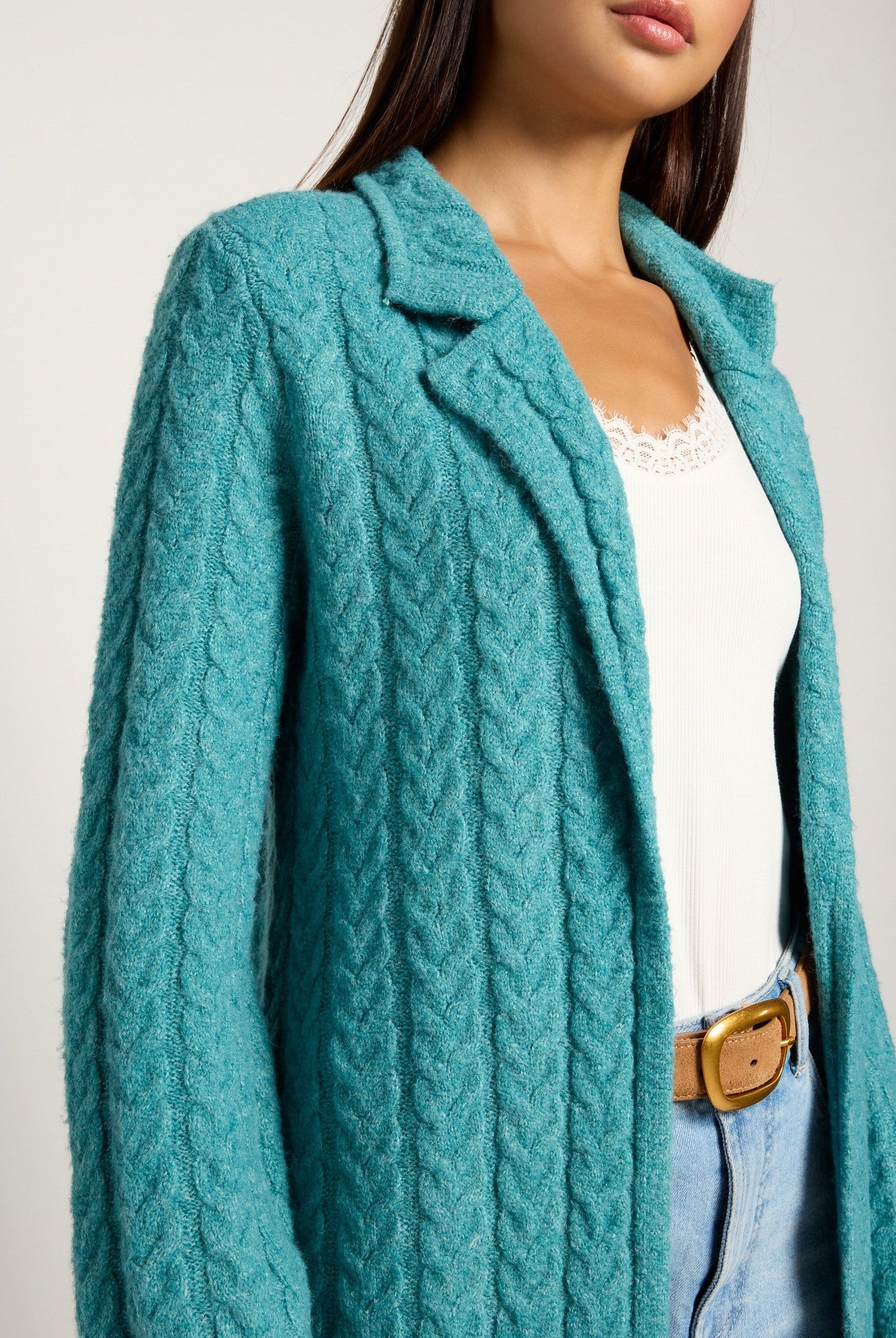 Deep Sea $|& SEAS Glenwood Coatigan - SOF Full Front