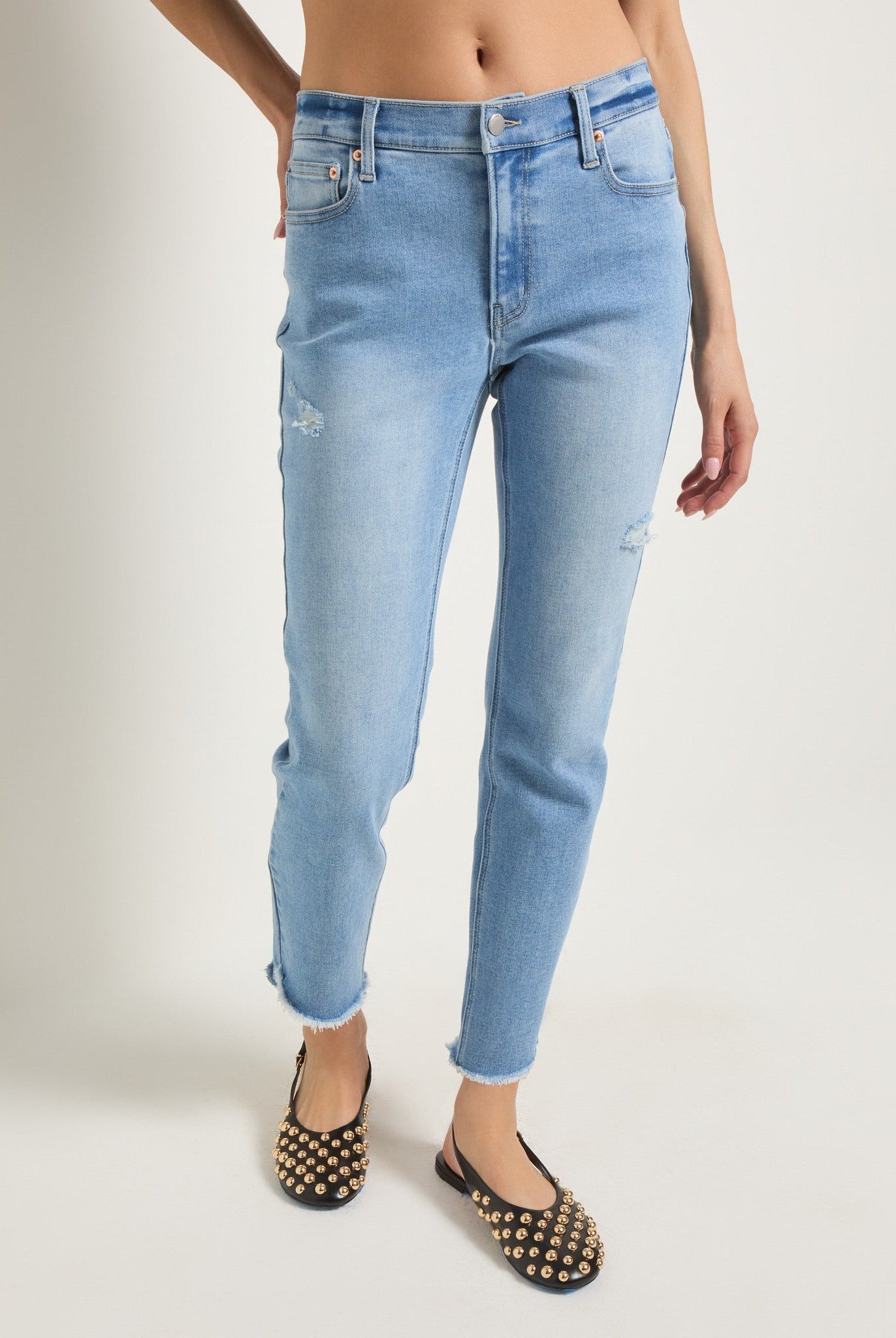 Lakeside $|& SEAS Mariposa Frayed Step Hem Skinny Jean - SOF Front