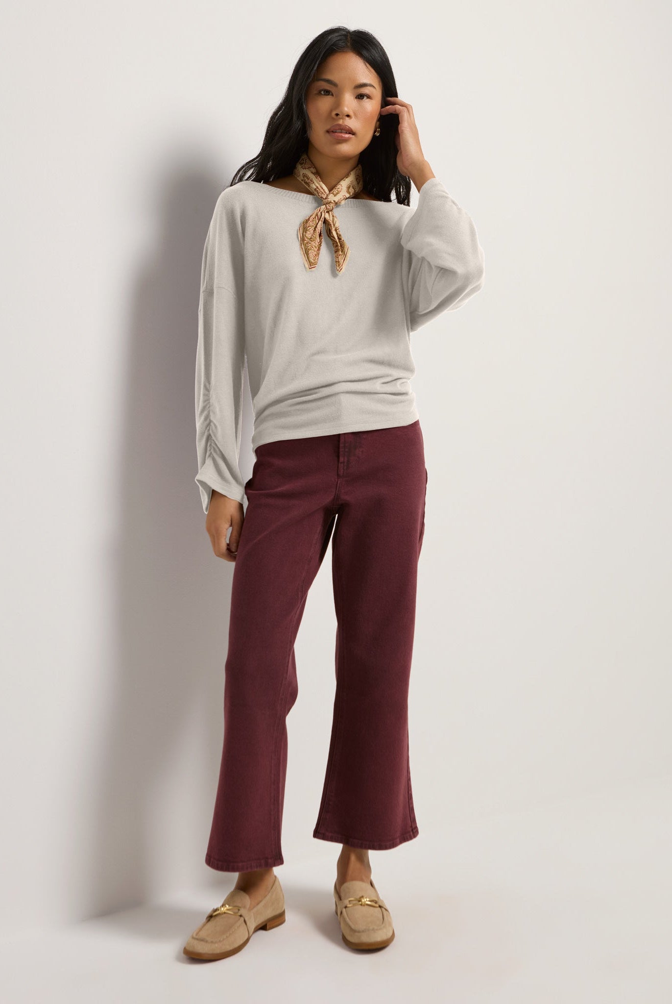 Cream $|& SEAS Sonder Cinch Sleeve Pullover - UGC On Fig