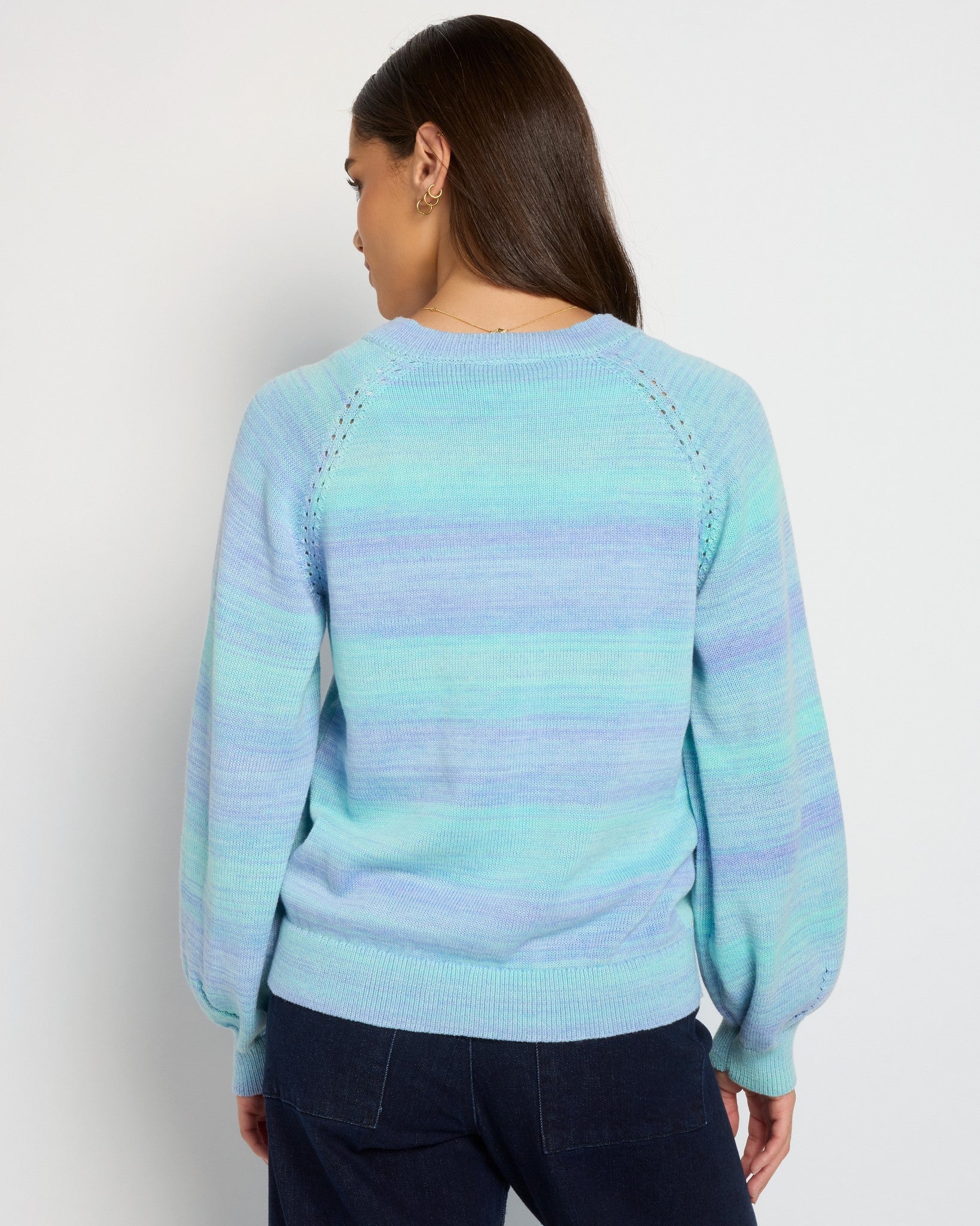 Indigo Haze $|& SEAS Virgo V-Neck Sweater - SOF Back