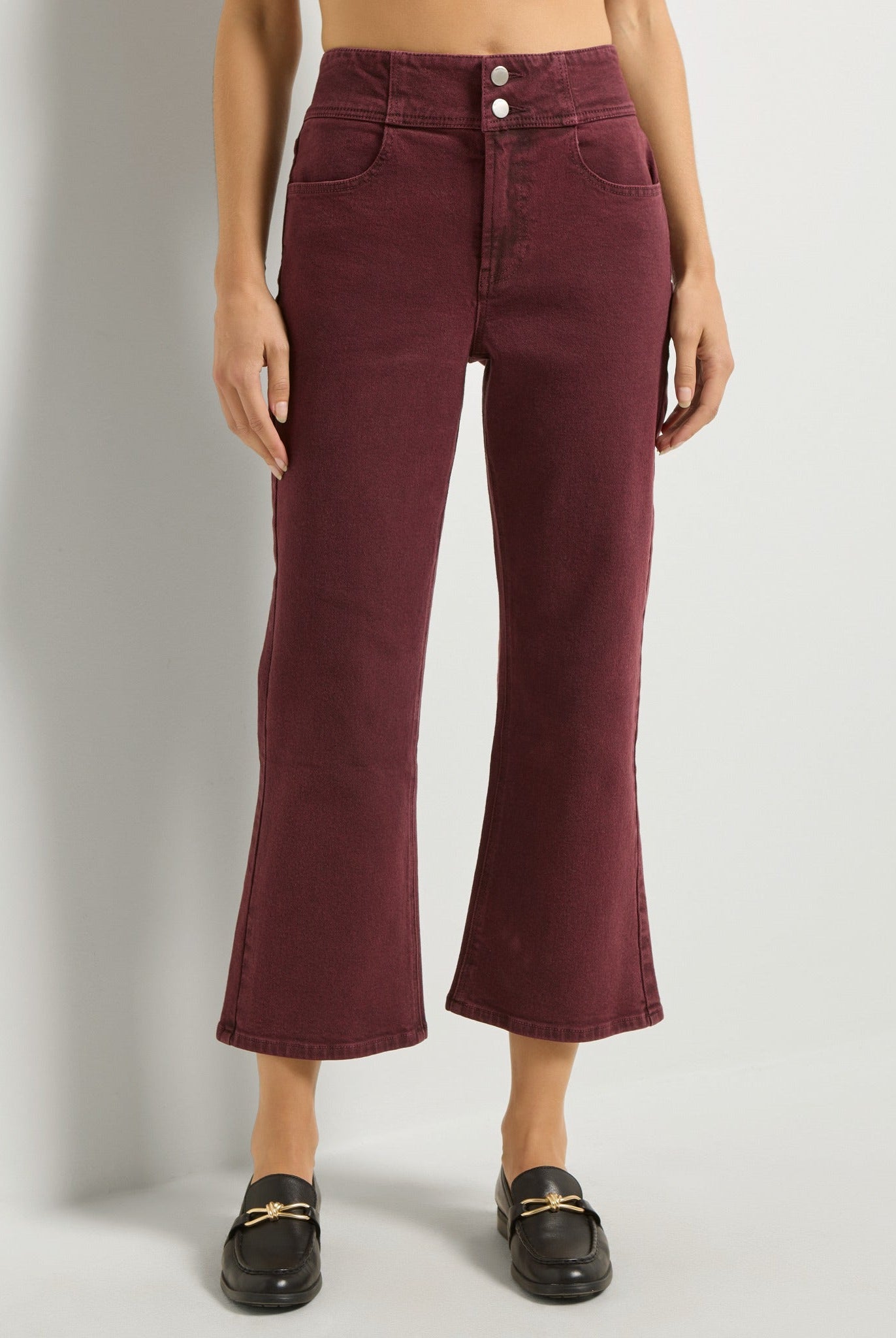 Black Cherry $|& SEAS Rhys Kick Flare Colored Jean - SOF Front