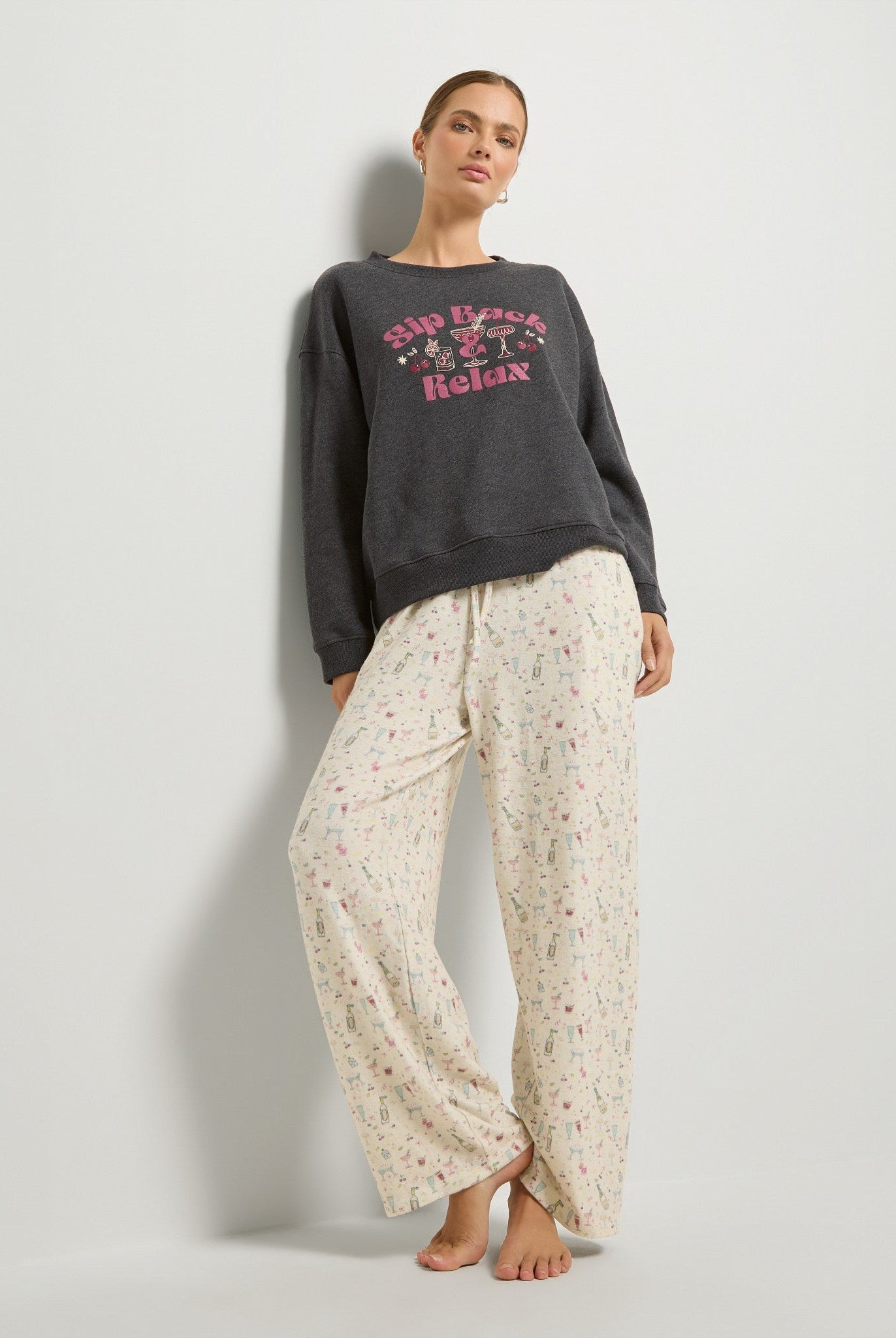 Heather Obsidian $|& SEAS Topanga Crewneck Pullover - VOF Front
