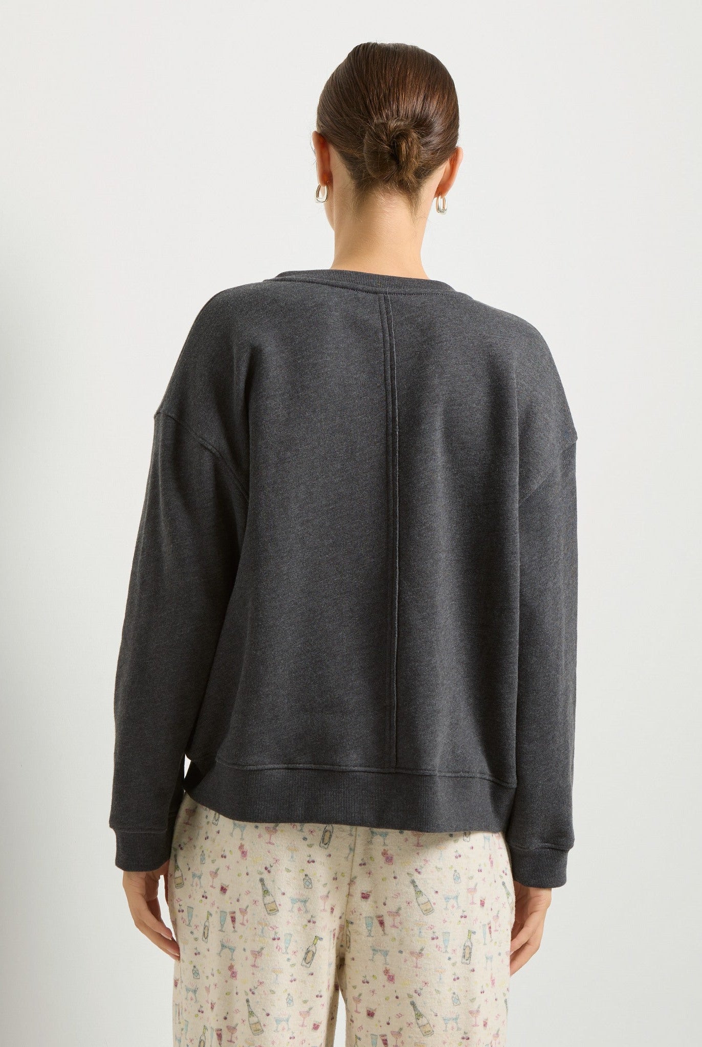 Heather Obsidian $|& SEAS Topanga Crewneck Pullover - SOF Back