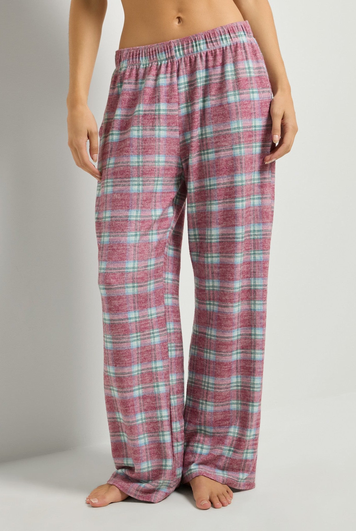 Fireside Tartan Cherry Plaid $|& SEAS Cat Nap Pant - SOF Front