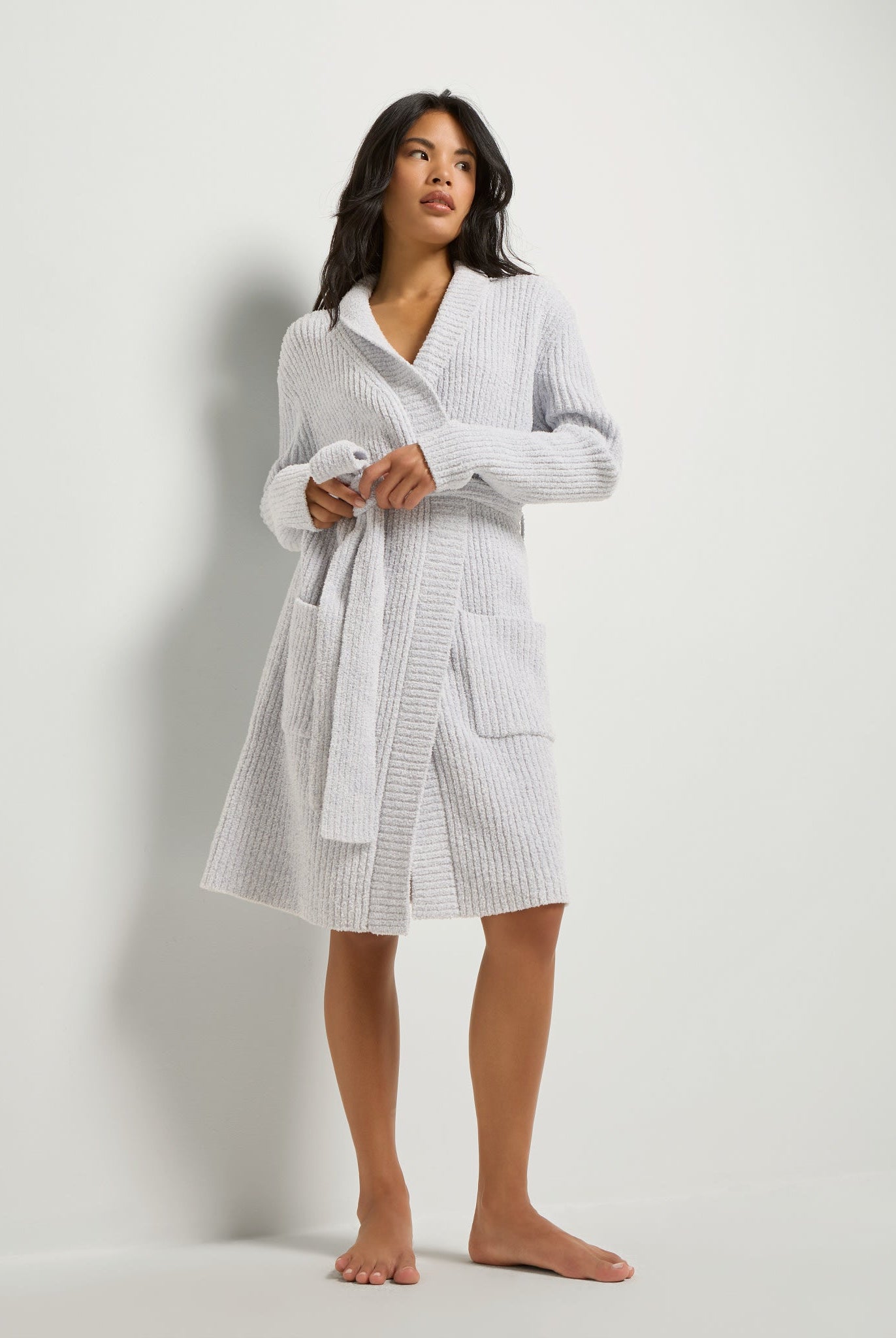 Heather Grey $|& SEAS Twilight Knit Robe - UGC On Fig