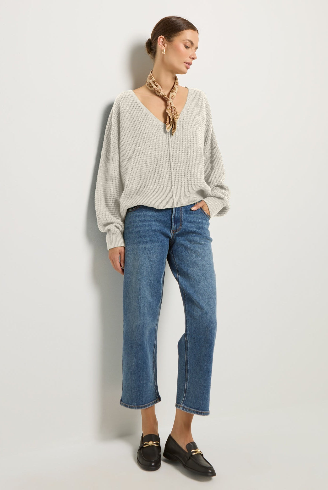 Cream $|& SEAS Lotus V-Neck Sweater - UGC On Fig