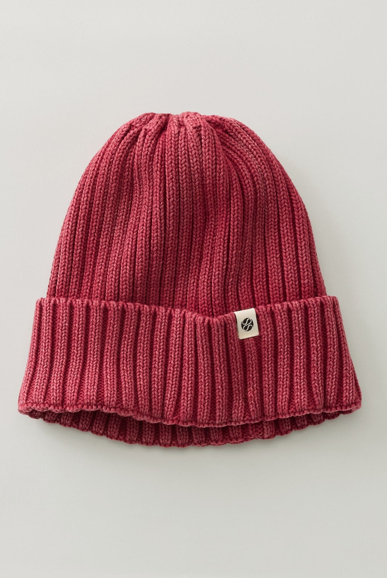 Washed Red $|& SEAS SEAS Acid Wash Beanie - Hanger Detail