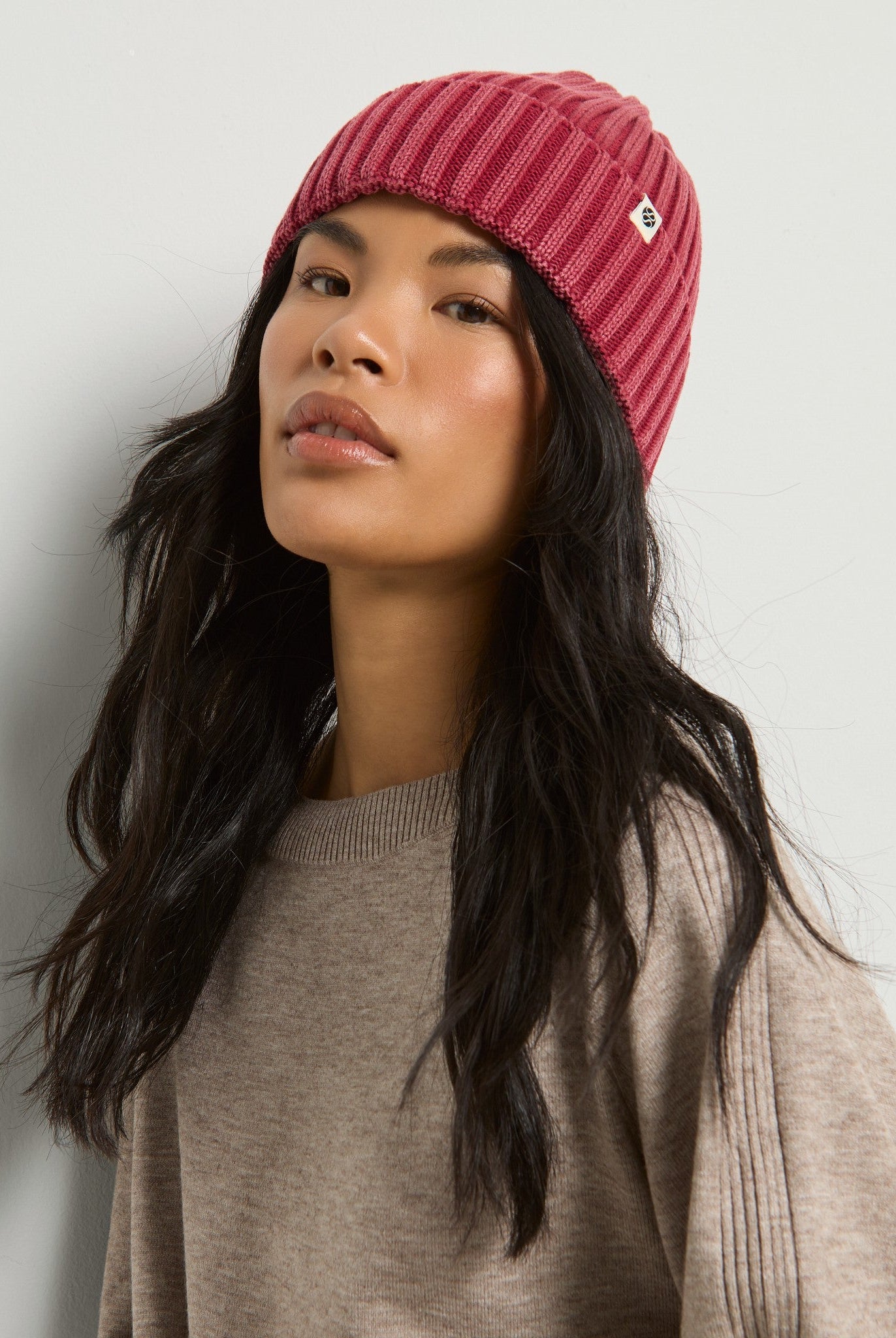 Washed Red $|& SEAS SEAS Acid Wash Beanie - VOF Front