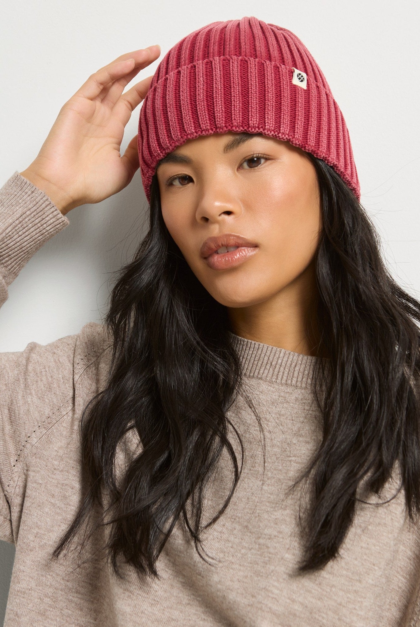 Washed Red $|& SEAS SEAS Acid Wash Beanie - SOF Front