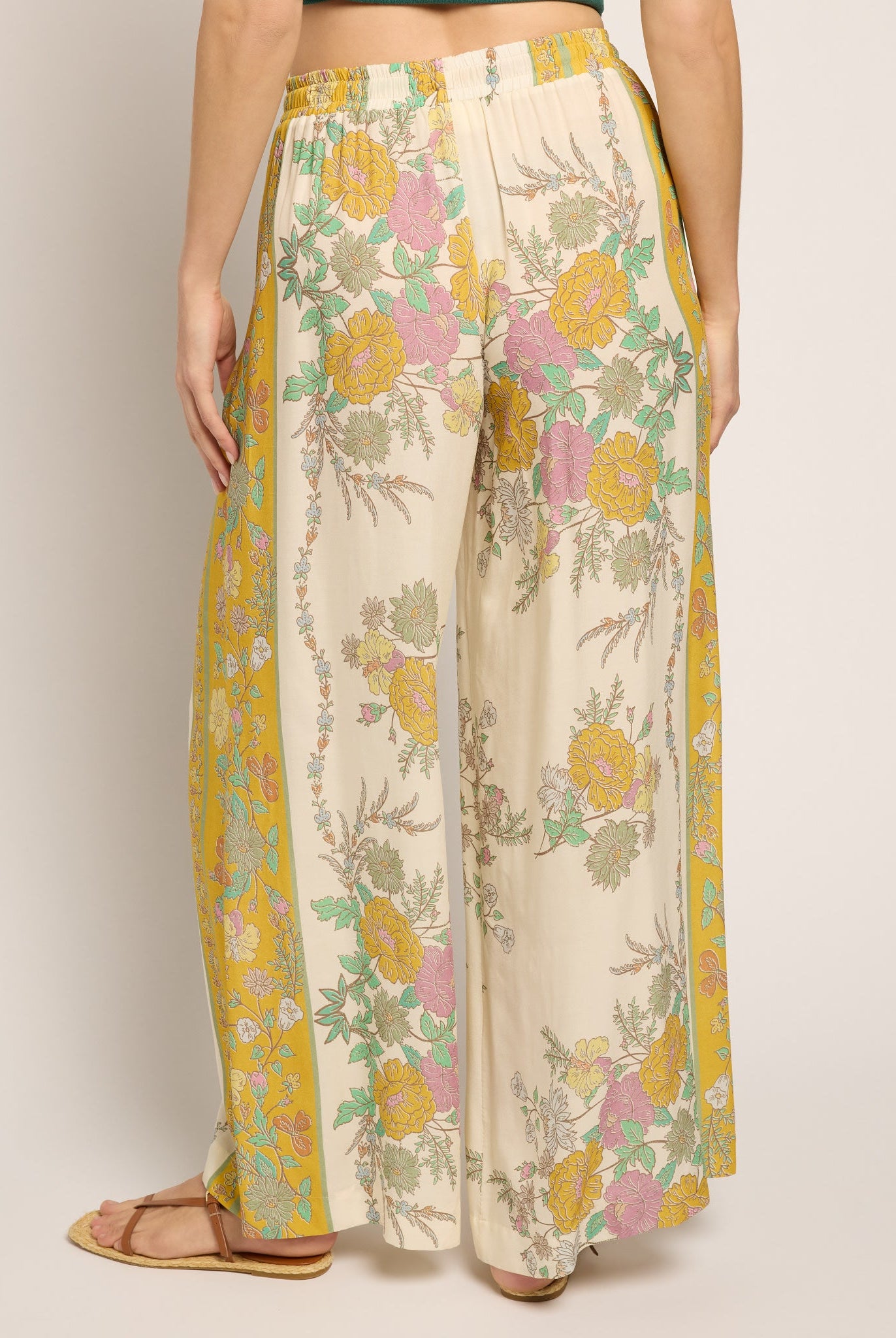 Cream Floral $|& SEAS Zuma Smocked Waist Pant - SOF Back