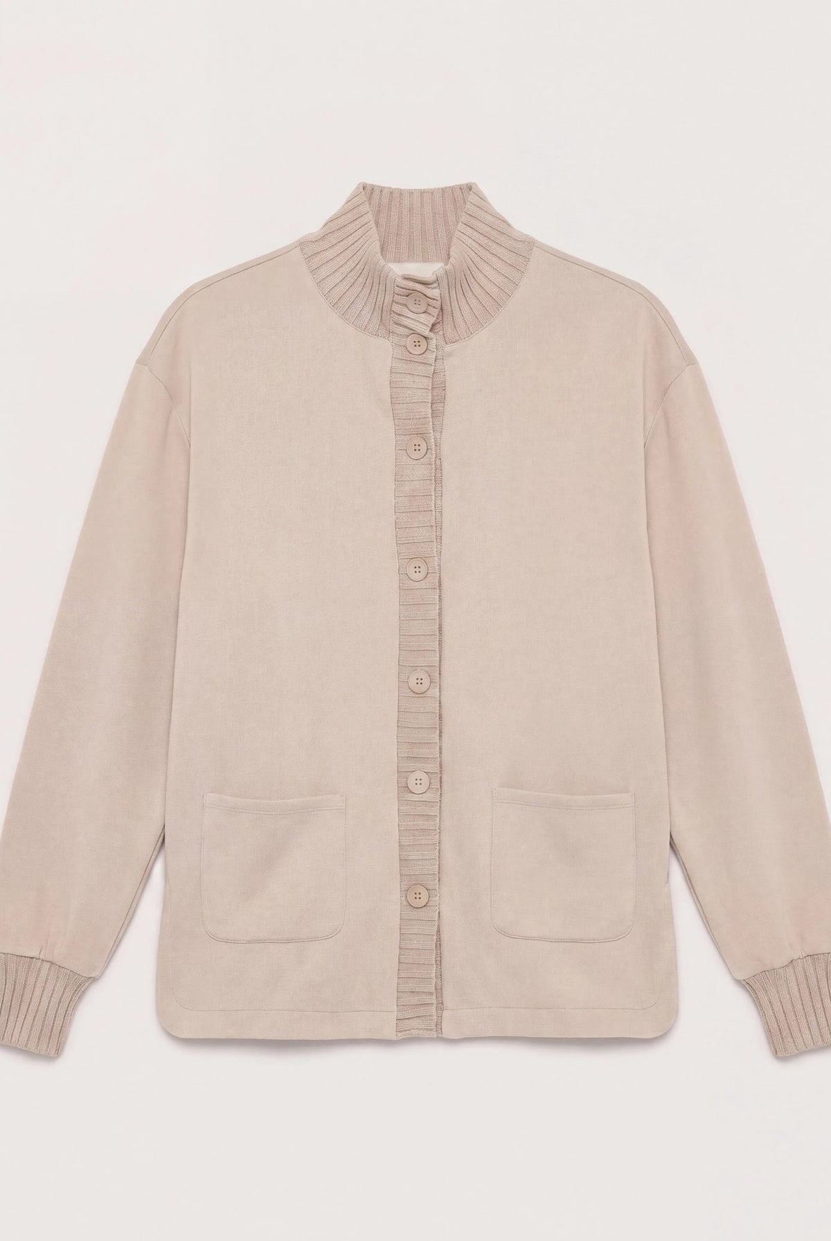 Heather Oatmeal $|& SEAS Abyssal Button Front Jacket - Hanger Detail
