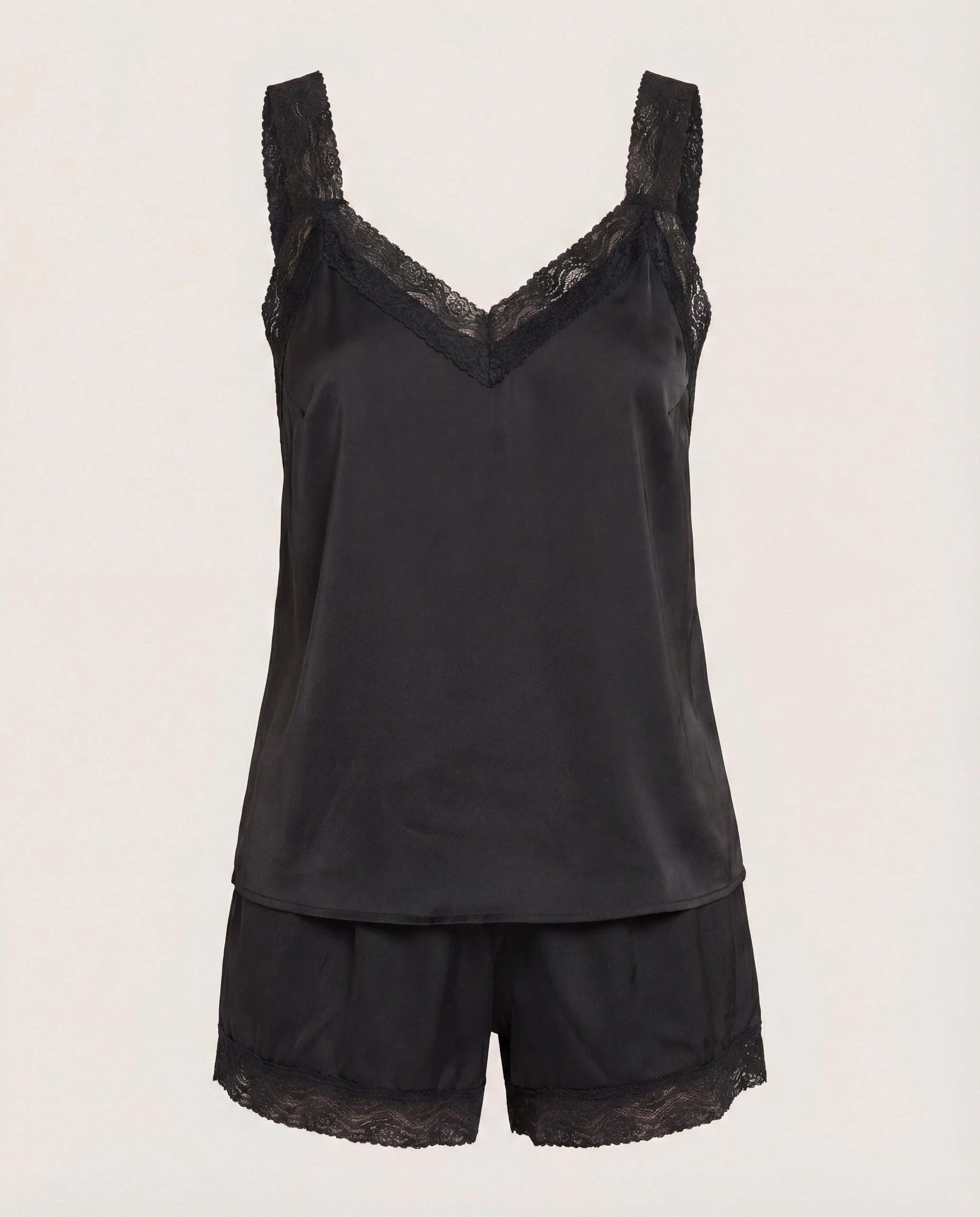 Black $|& SEAS Starlet Lace Sleep Set - Hanger Detail