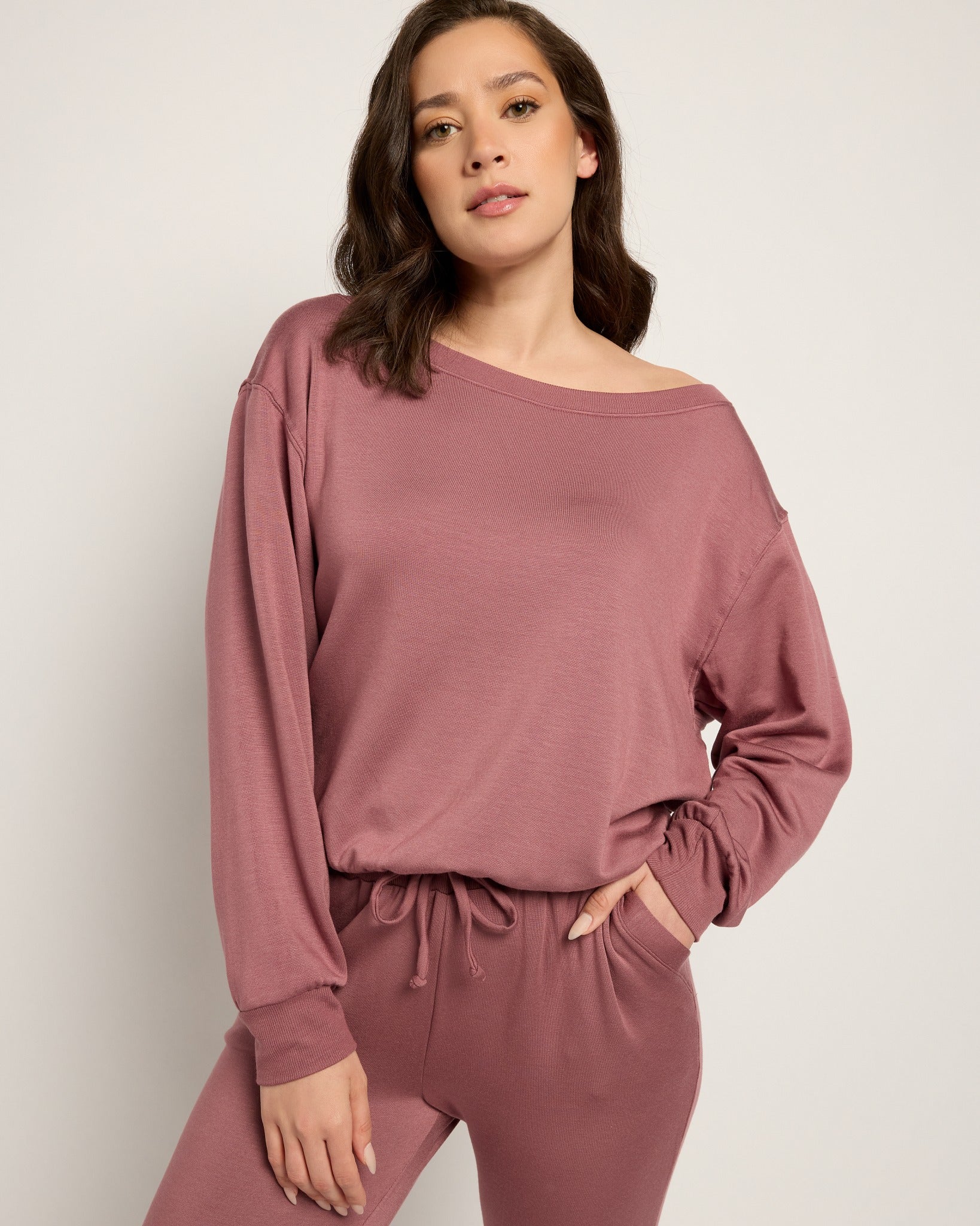 Rose $|& SEAS Over the Clouds One Shoulder Top - SOF Front