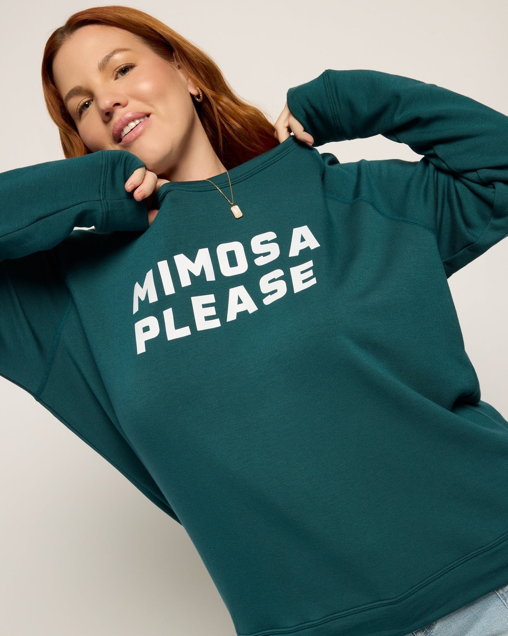Reflecting Pond $|& SEAS Mimosa Please Solid Graphic Crew - VOF Front