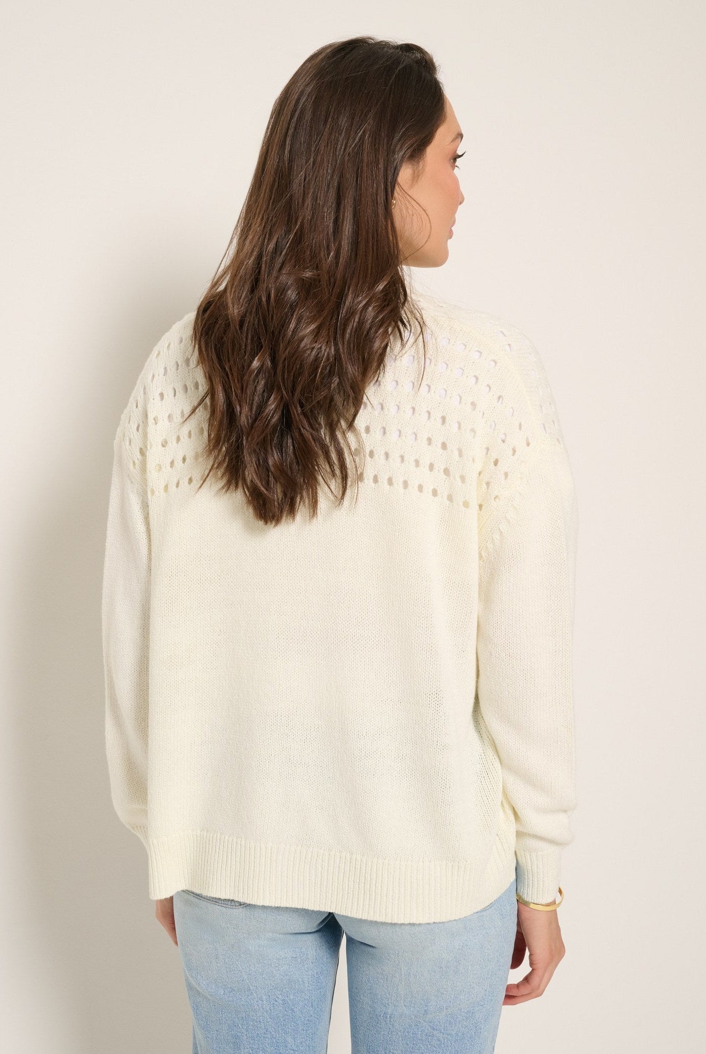 Cream $|& SEAS Atlantean Cardigan - SOF Back