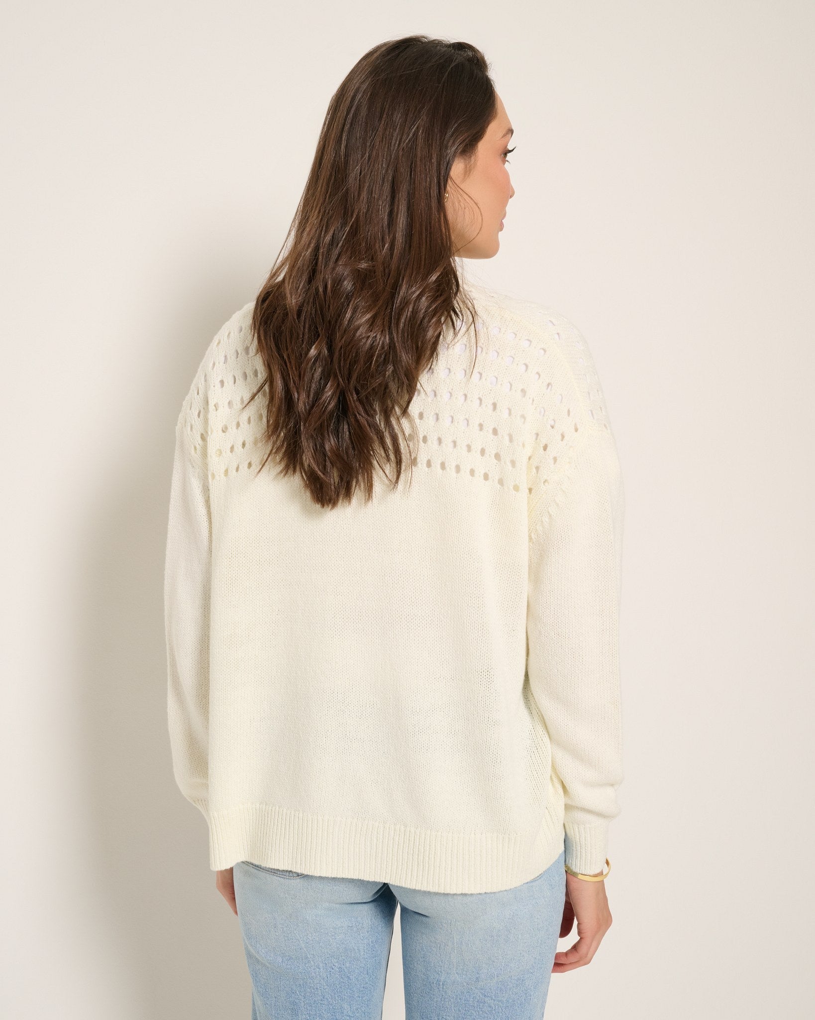 Cream $|& SEAS Atlantean Cardigan - SOF Back