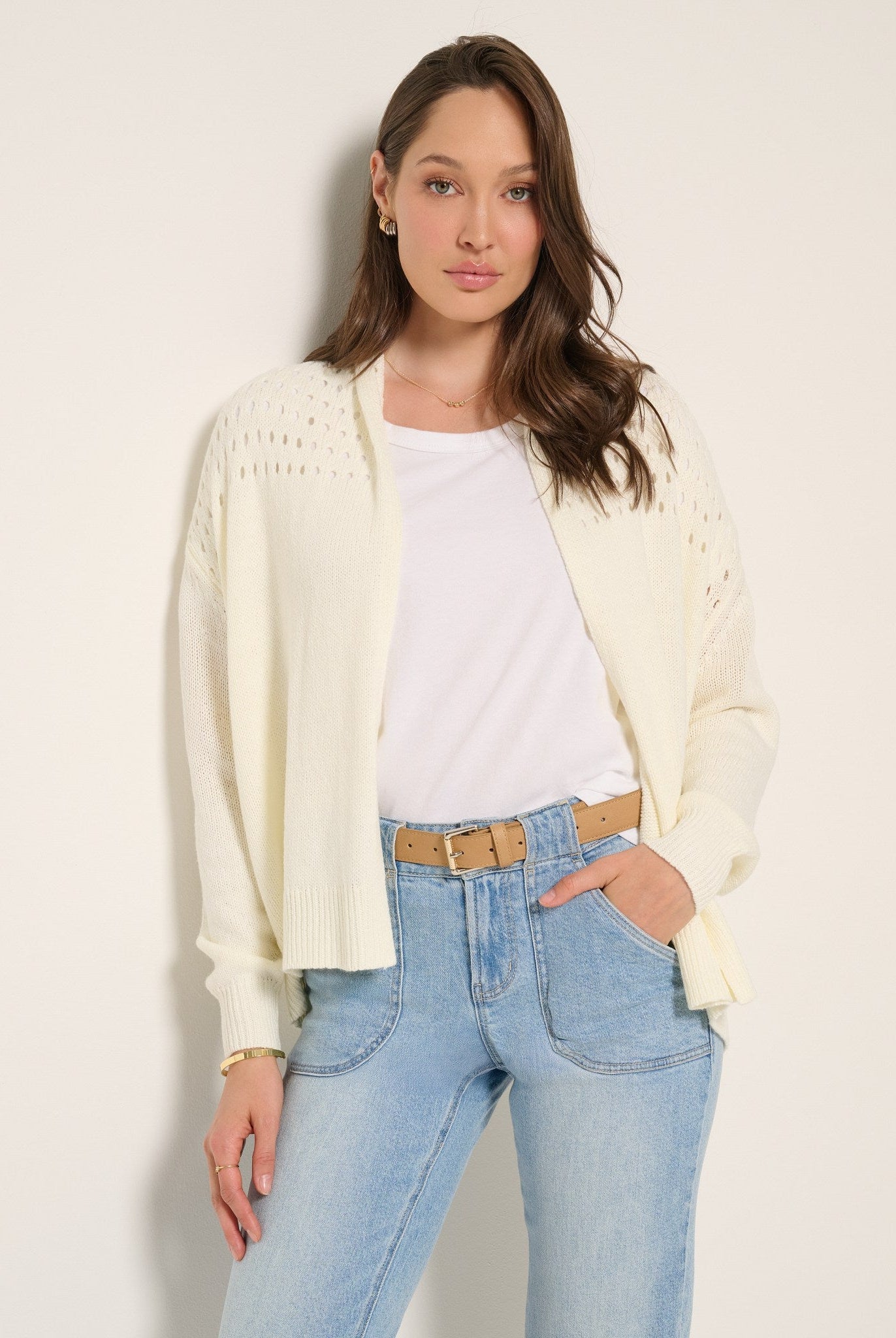 Cream $|& SEAS Atlantean Cardigan - SOF Front