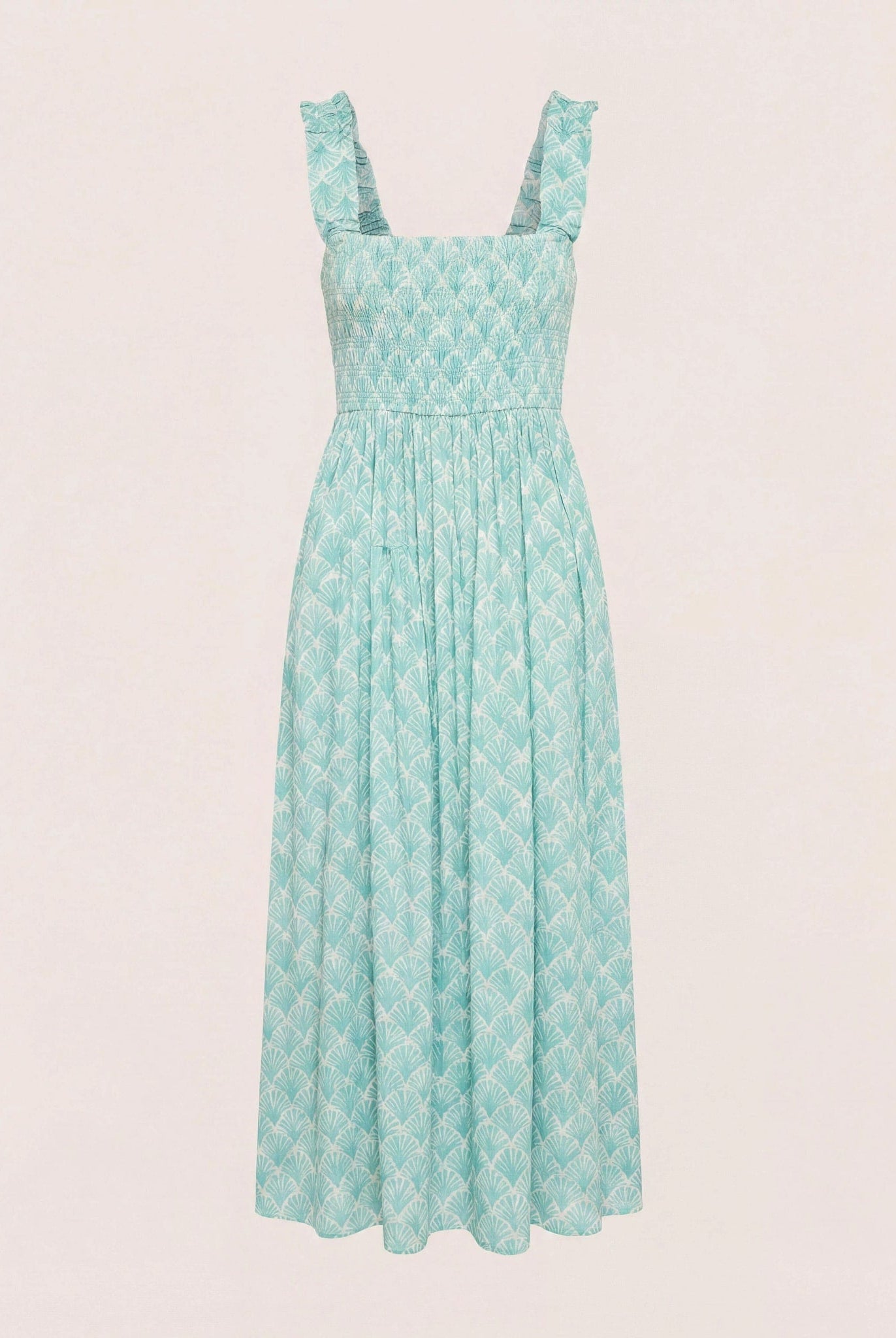 Seaglass $|& SEAS Westbreeze Printed Smocked Maxi Dress - Hanger Detail