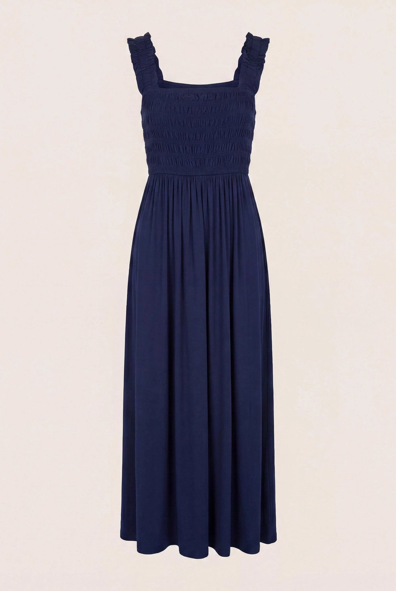 Navy $|& SEAS Westbreeze Smocked Maxi Dress - Hanger Detail