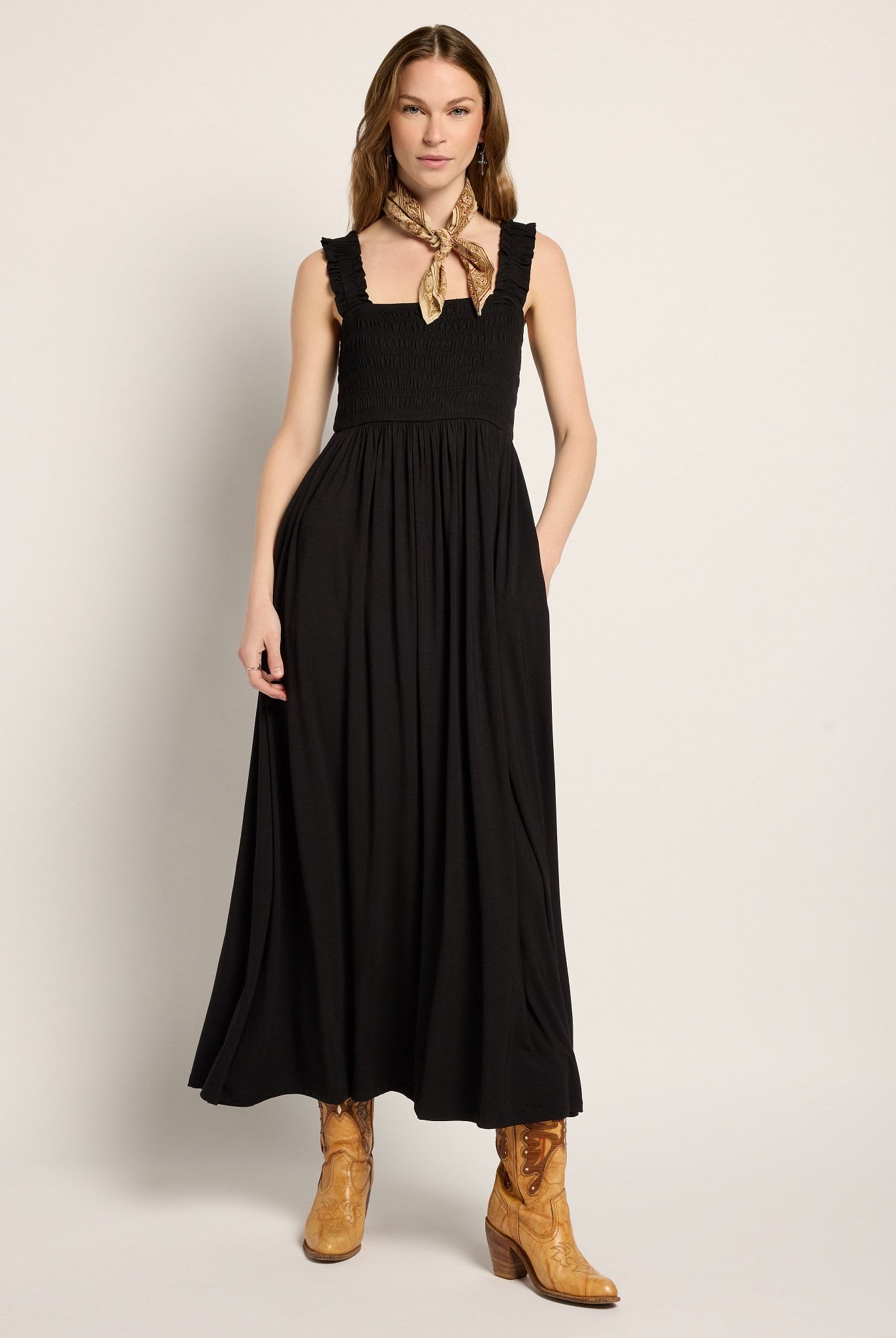 Black $|& SEAS Westbreeze Smocked Maxi Dress - UGC On Fig
