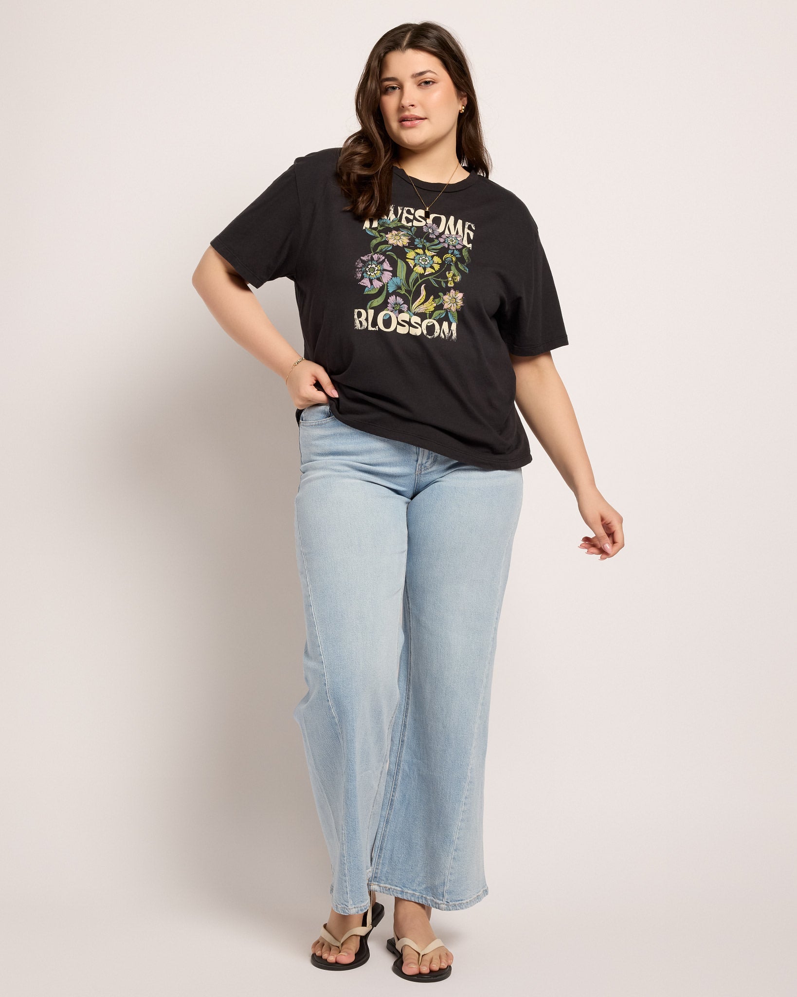 Faded Black $|& SEAS Floret Relaxed Graphic Tee - UGC On Fig