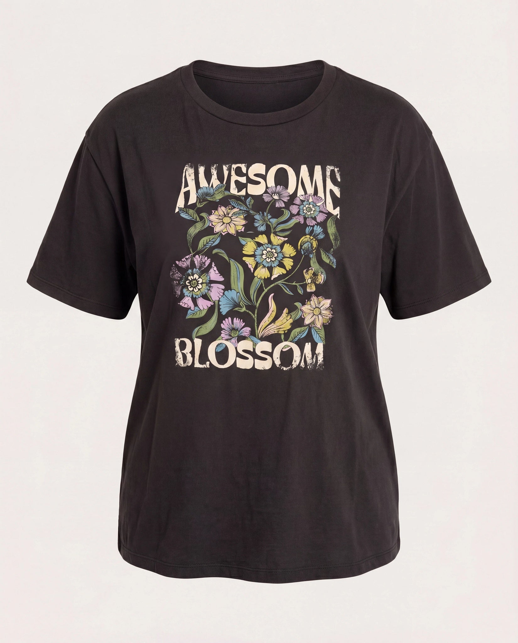 Faded Black $|& SEAS Floret Relaxed Graphic Tee - Hanger Detail
