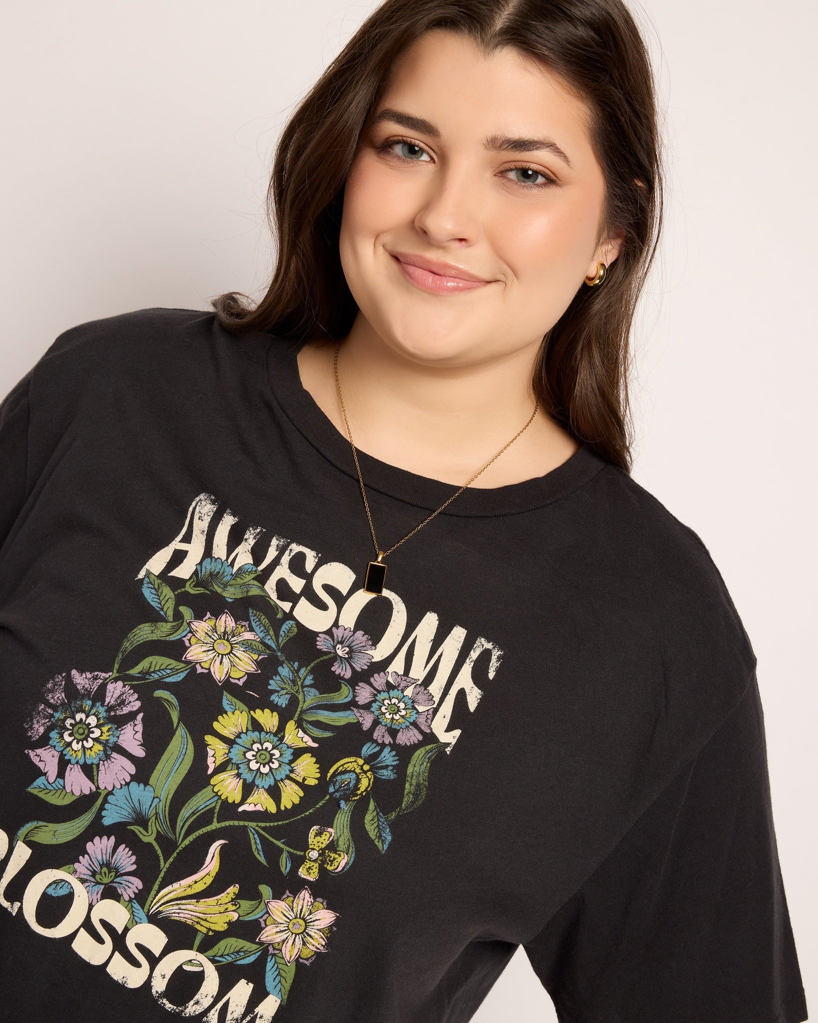 Faded Black $|& SEAS Floret Relaxed Graphic Tee - SOF Full Front