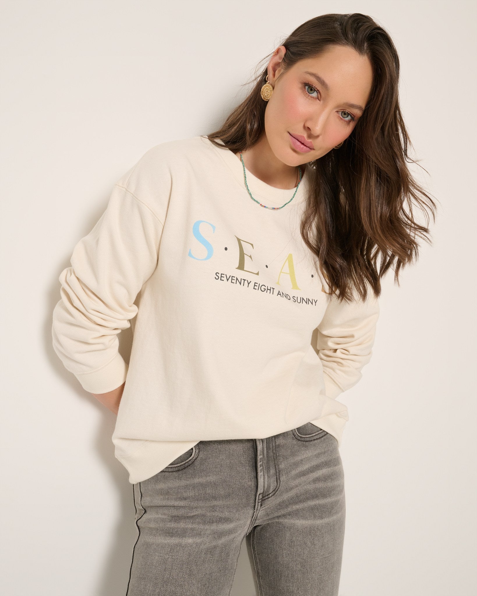 Cream $|& SEAS Blossom Sweatshirt - SOF Front