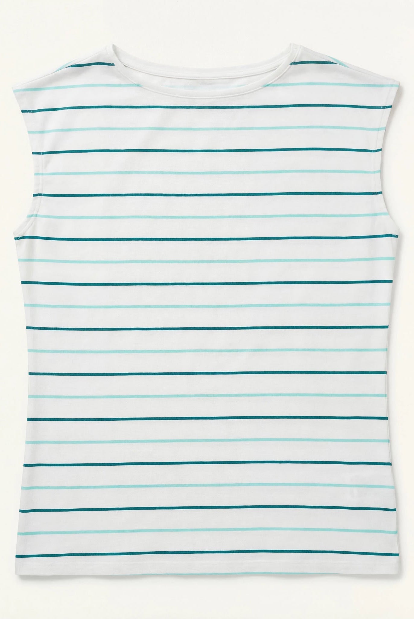 Natural/Sea Glass $|& SEAS Brentwood Boat Neck Stripe Top - Hanger Detail