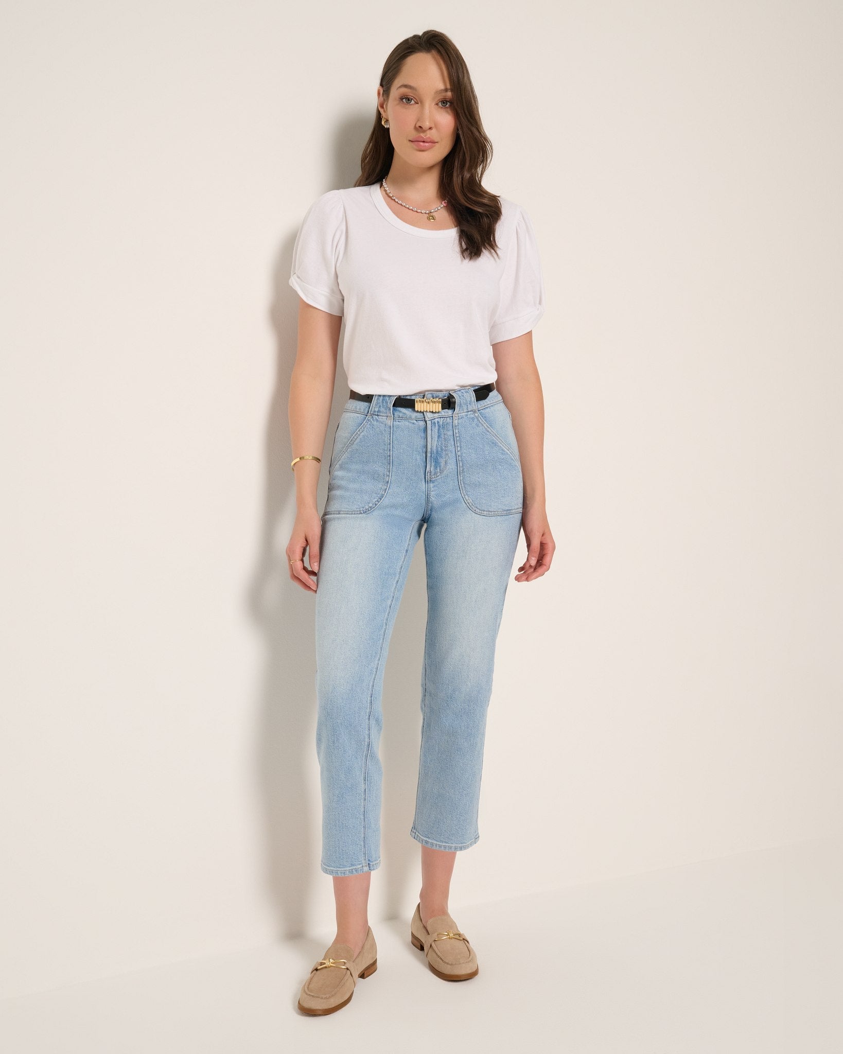 White $|& SEAS Destiny Twist Sleeve Tee - UGC On Fig